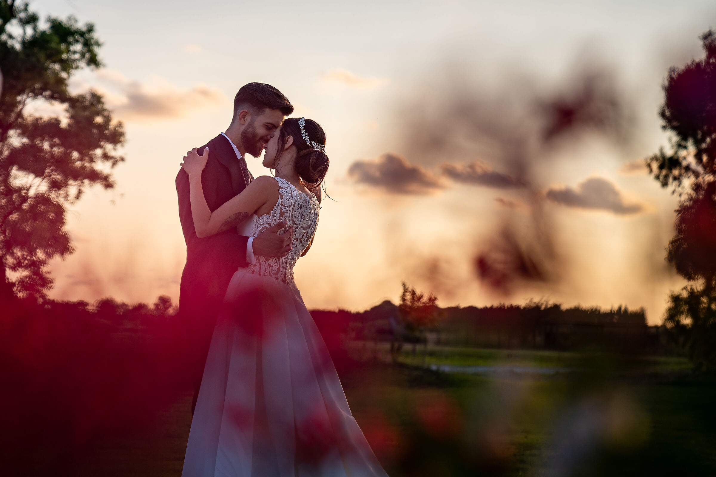 The dance at sunset