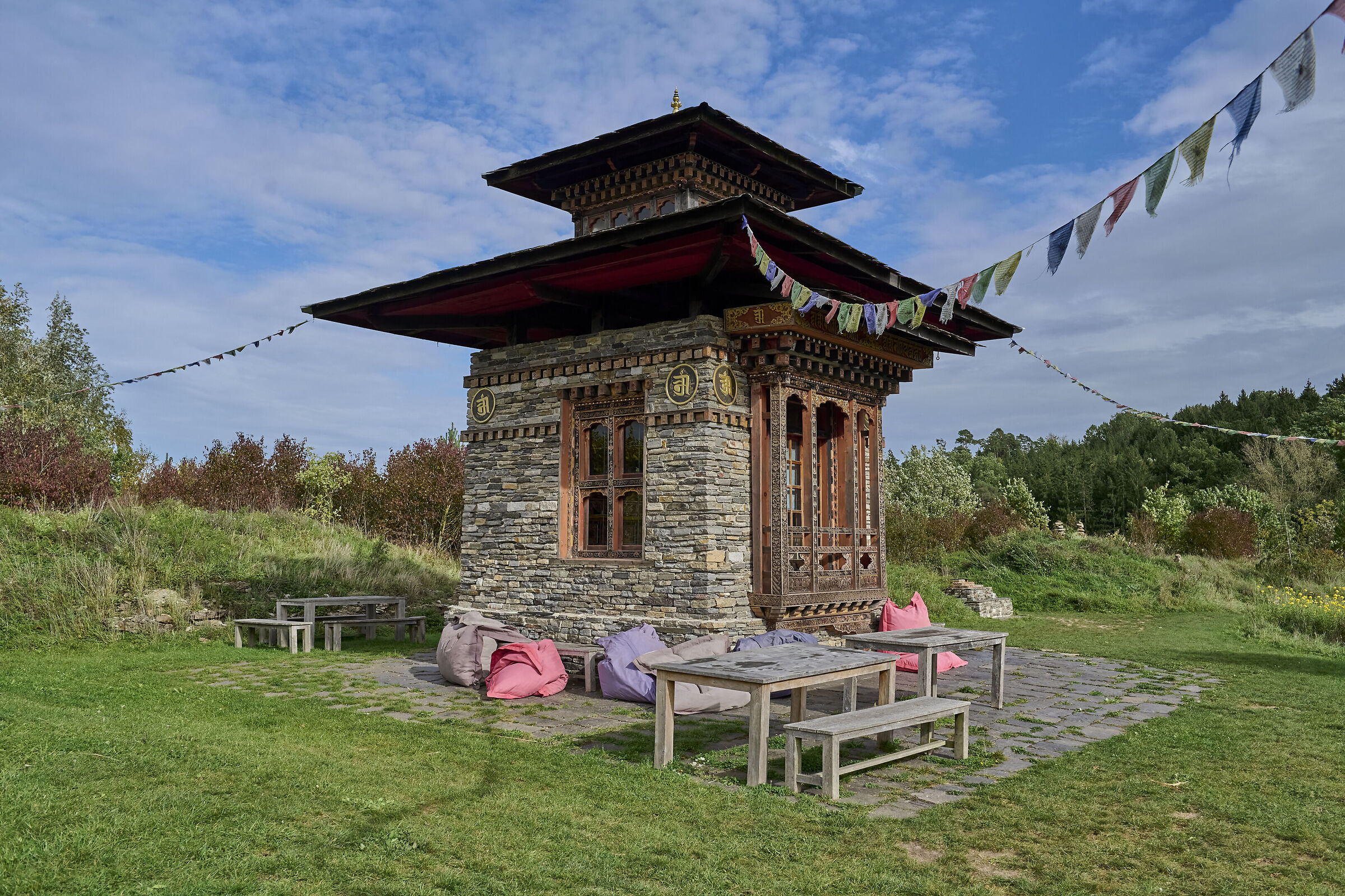 Buddhist temple in Dennenlohe Castle Park