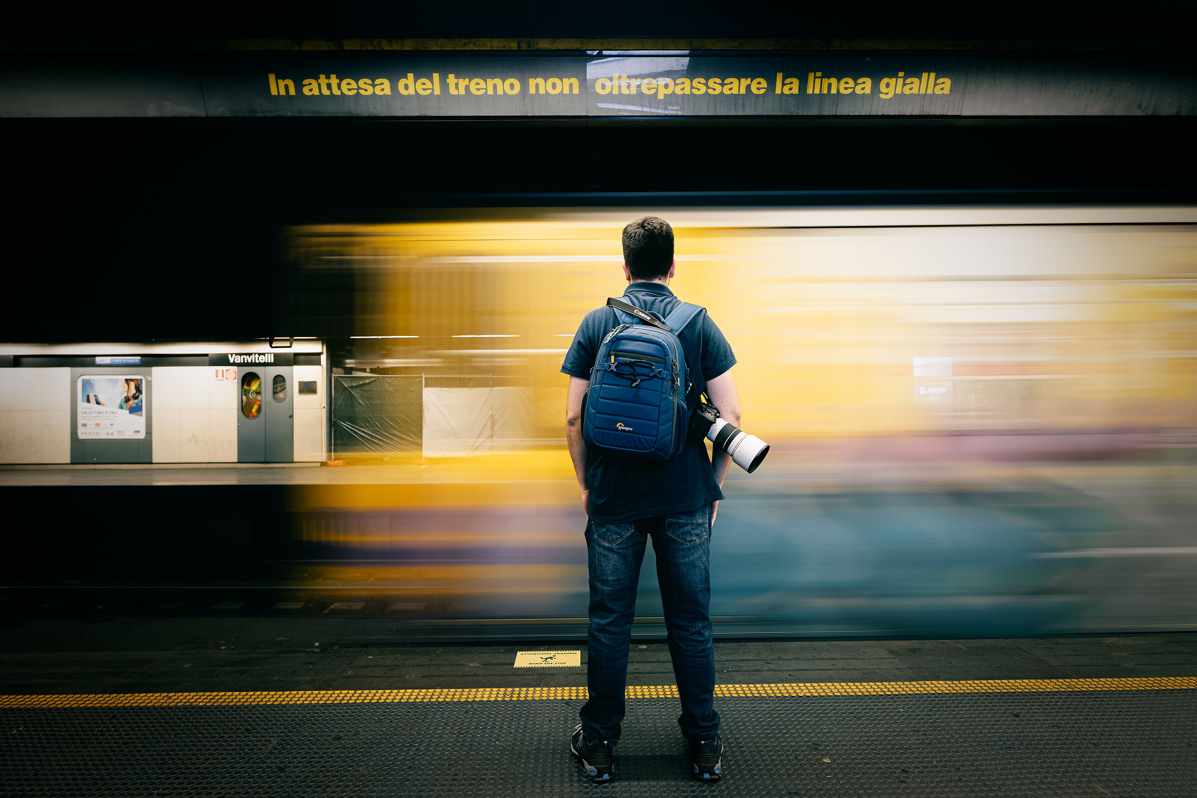 Do not cross the yellow line