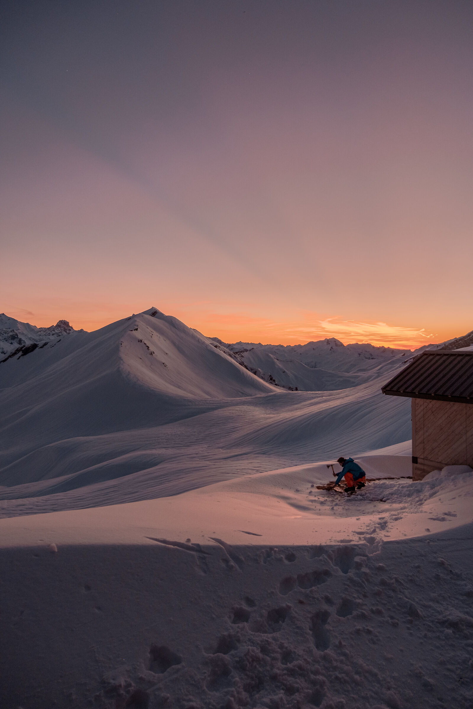 Col du Bonhomme - legna al tramonto