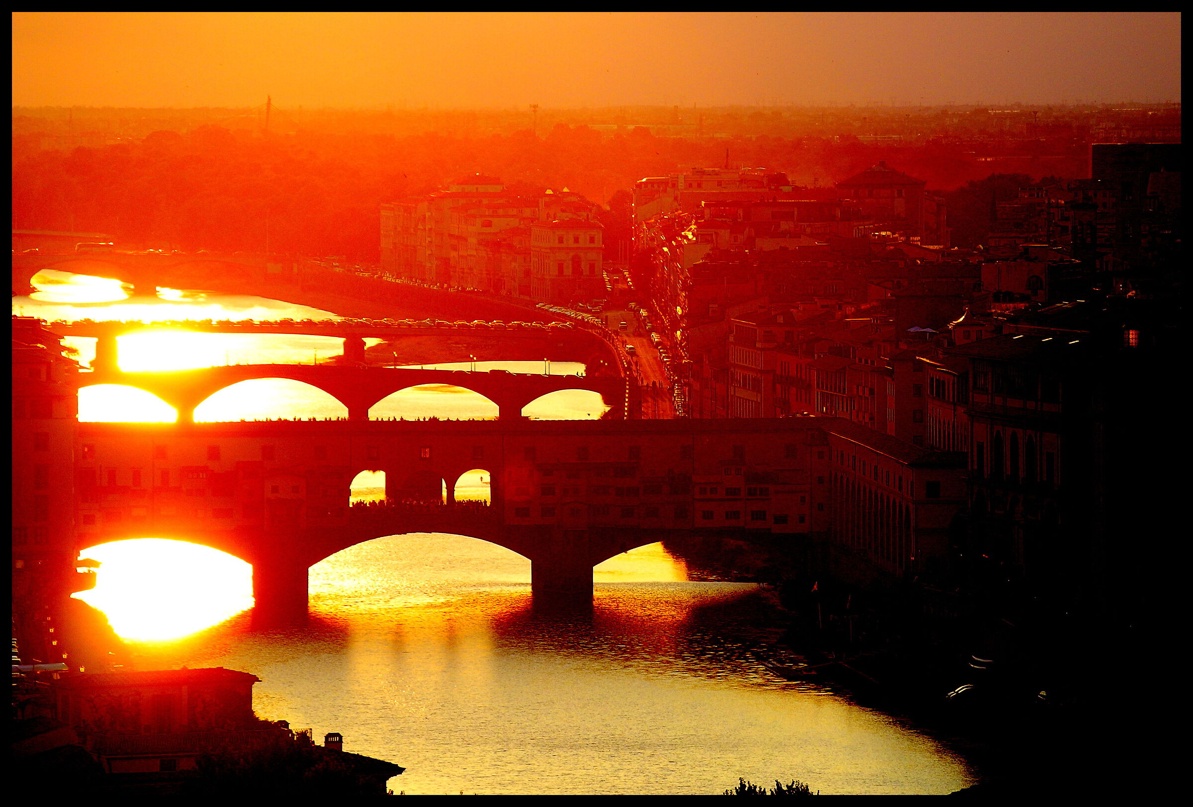 Sunset on the Arno in Florence