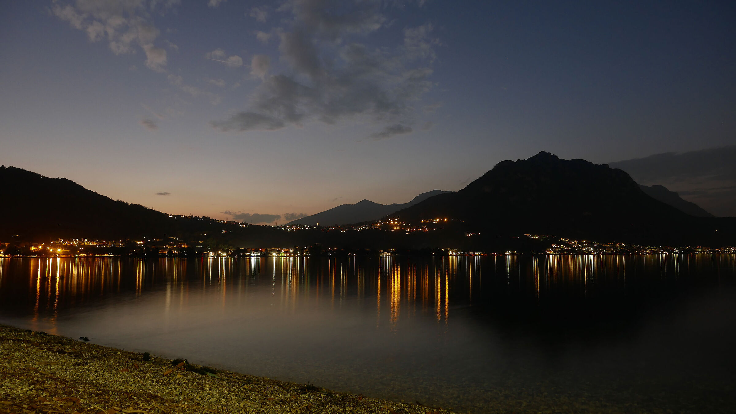 Sunset over Lake Garlate in mid-October