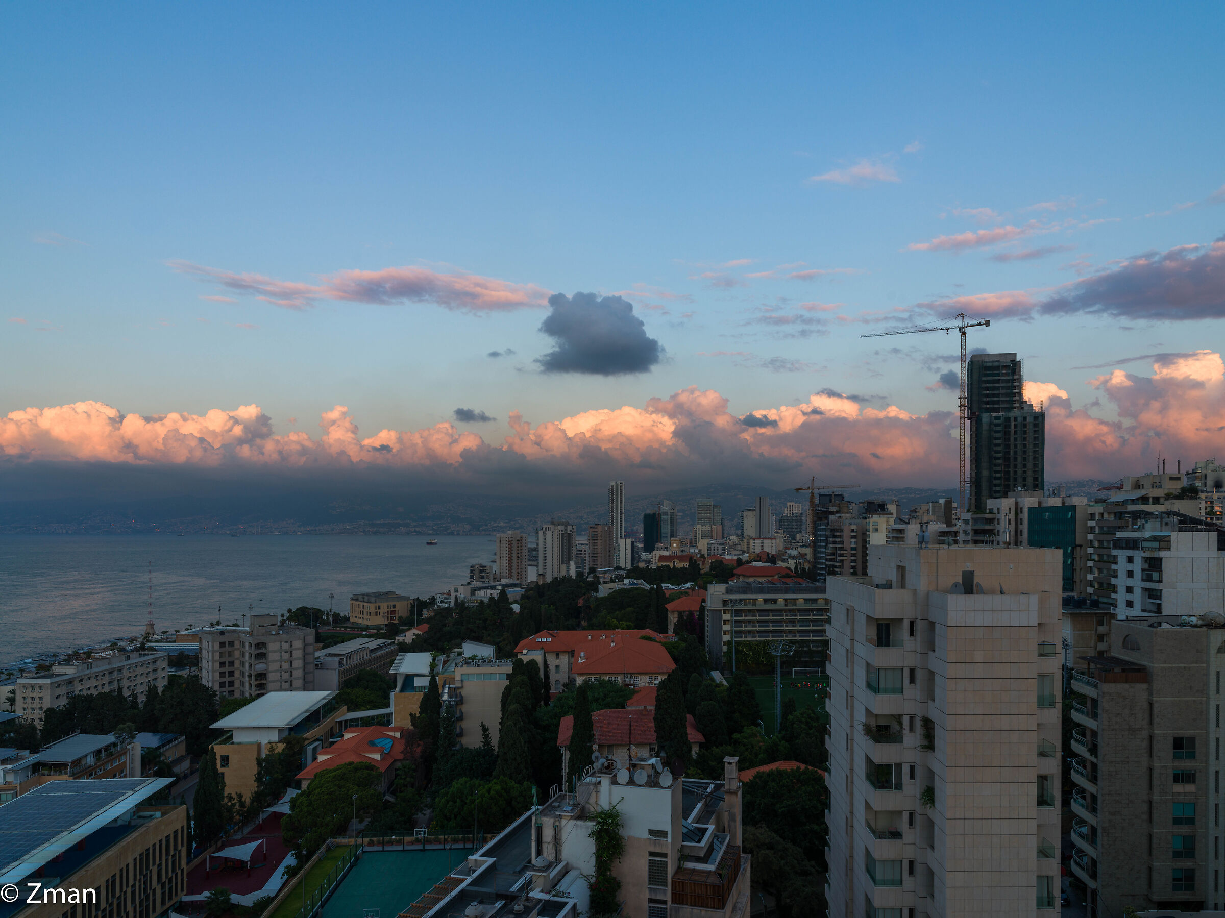 Beirut al tramonto in inverno