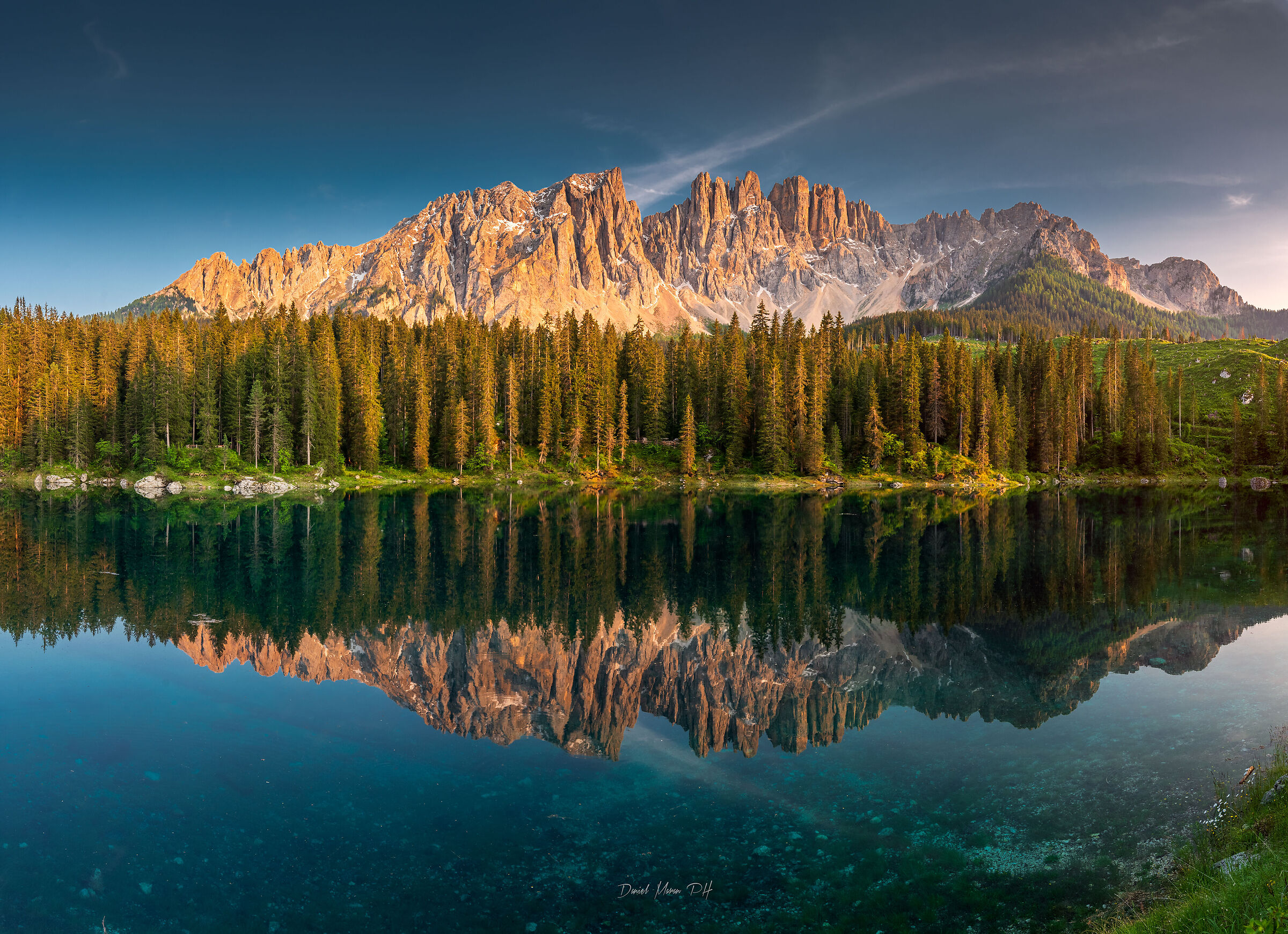 Lake Carezza before sunset