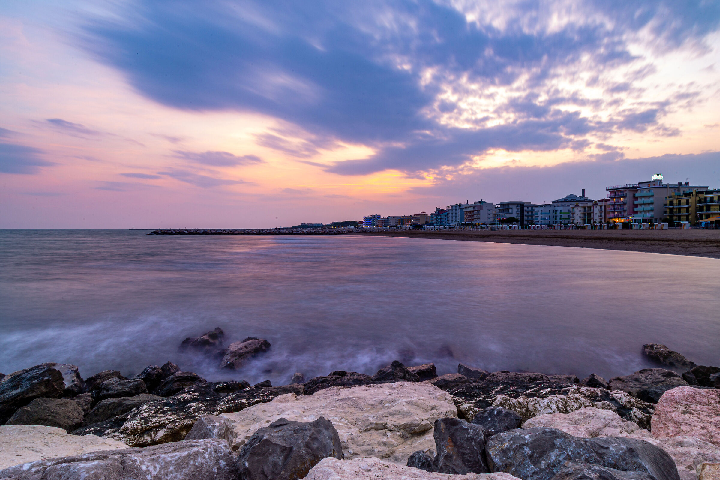 Mare di Caorle all'imbrunire.