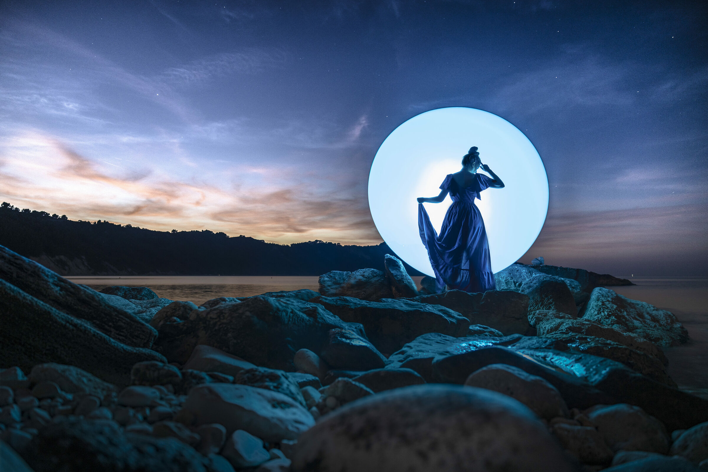 Magical light on a calm sea