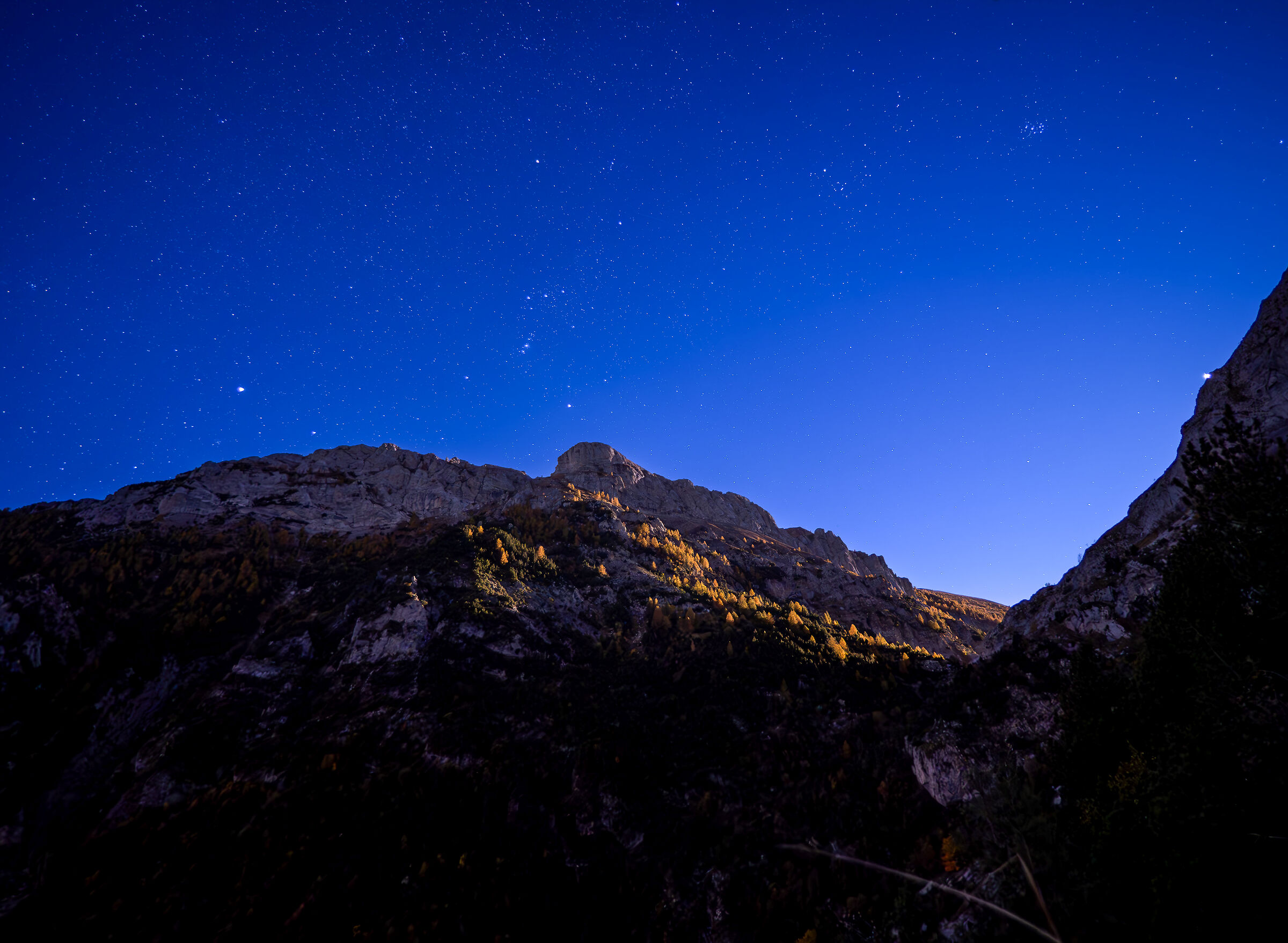 Cielo stellato verso Punta Marguareis - alpi liguri