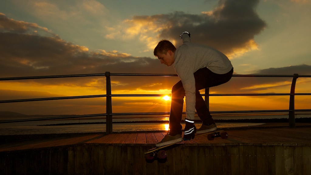 Skateboarding into the sun