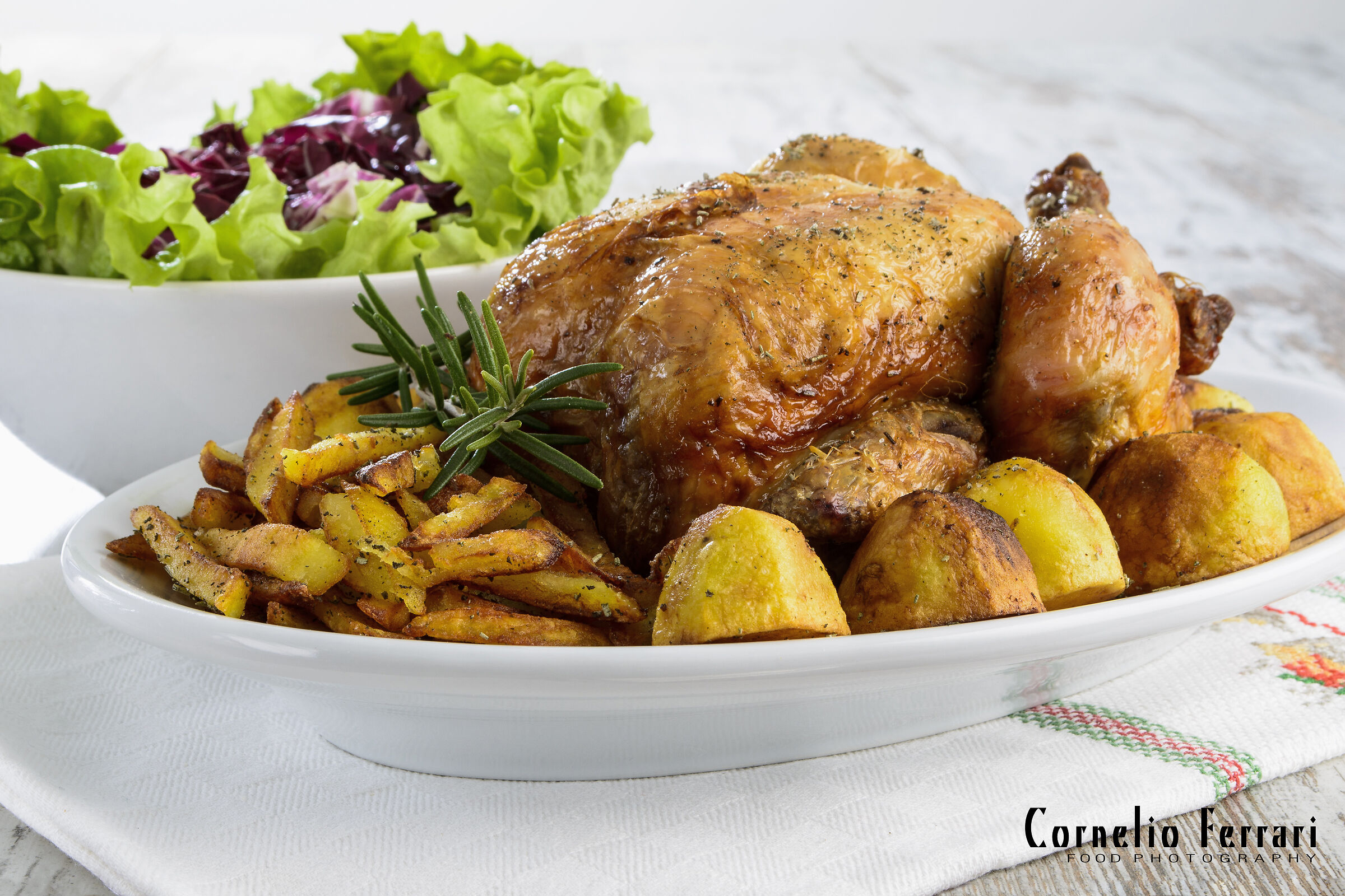 pollo arrosto con patate e insalata FP