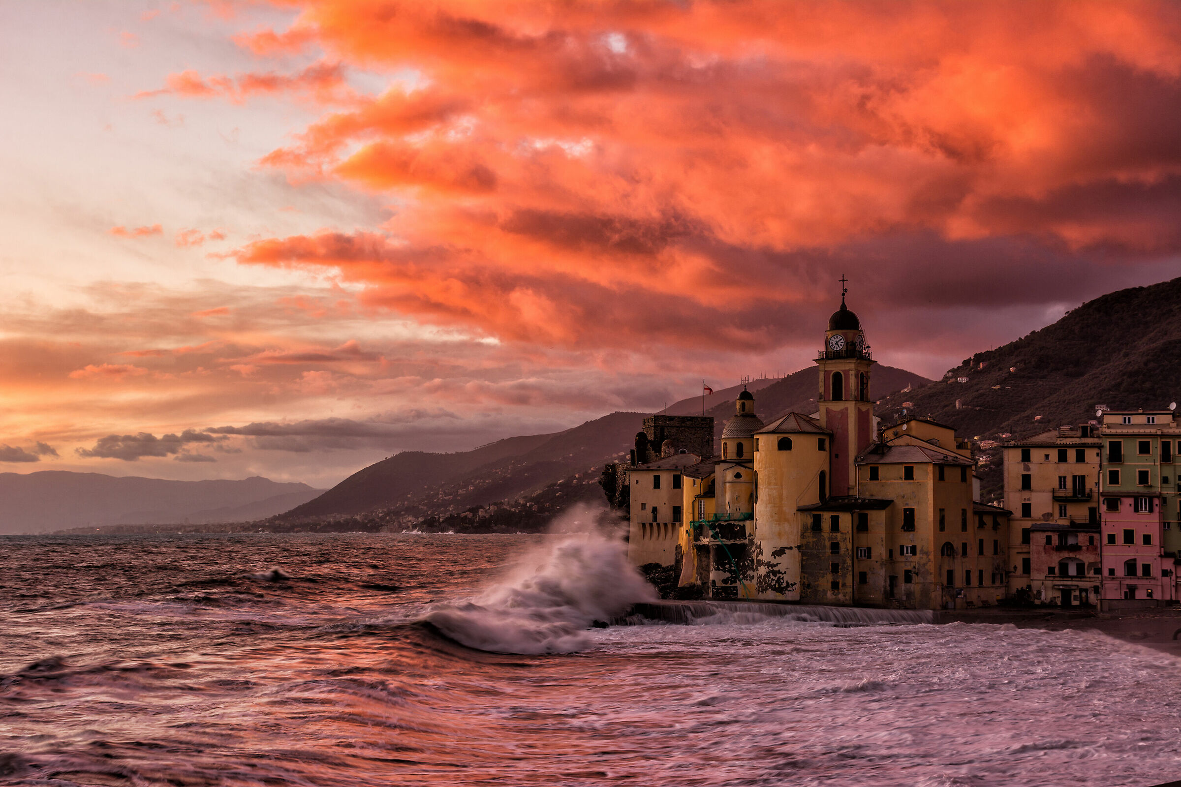 Sunset over the swell