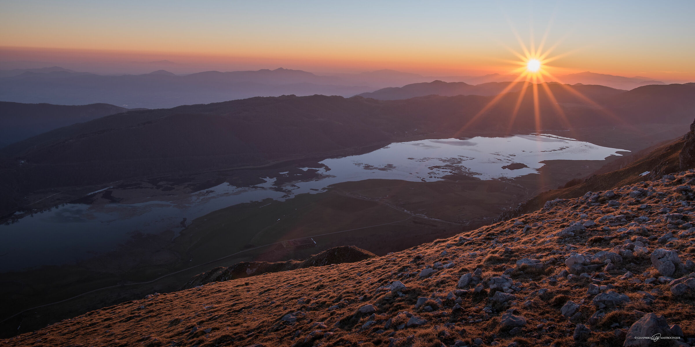 ...sunset over Matese lake...