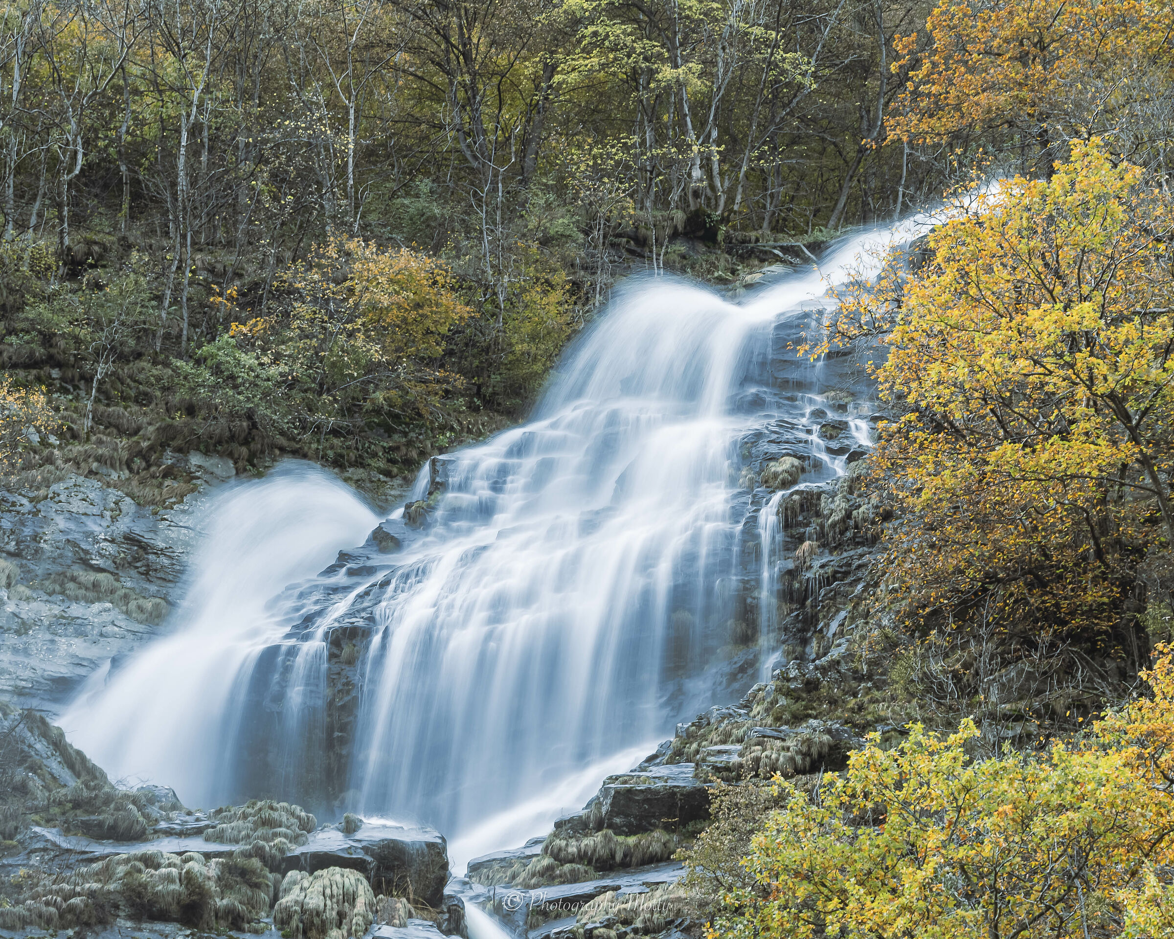 La fiera cascata vestita a seta