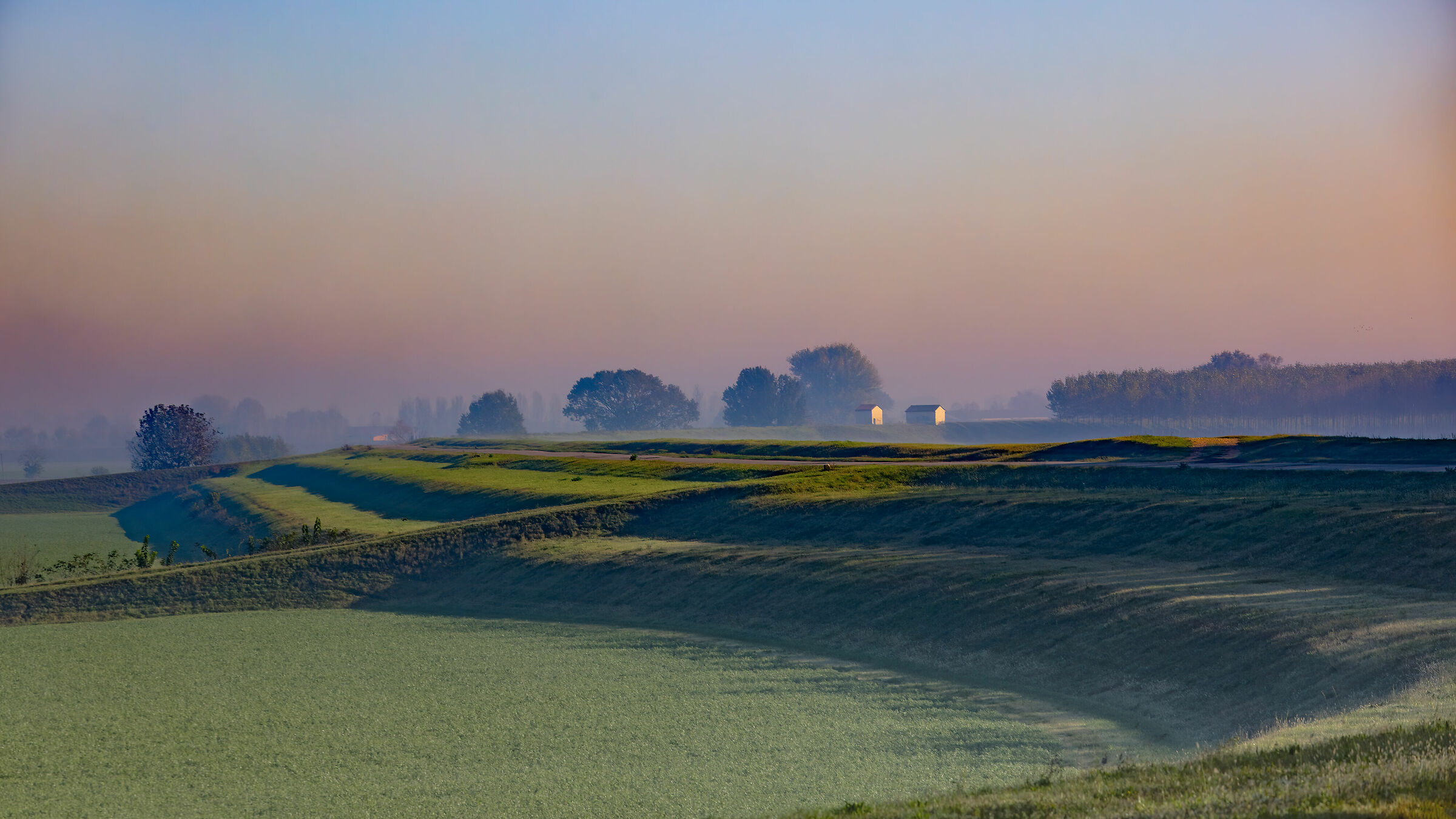 Mattina dai colori vellutati sull'argine del Po