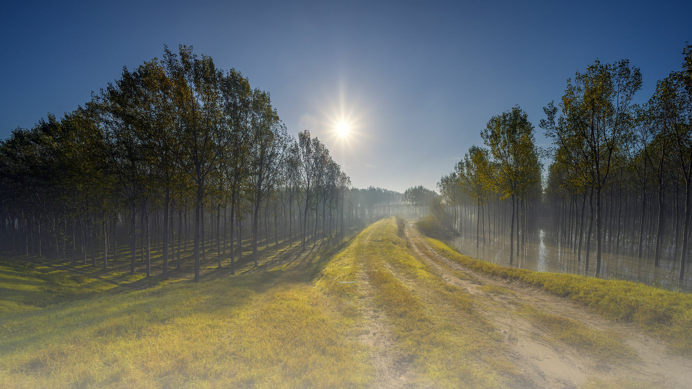 Sereno dopo le piogge in golena di Po