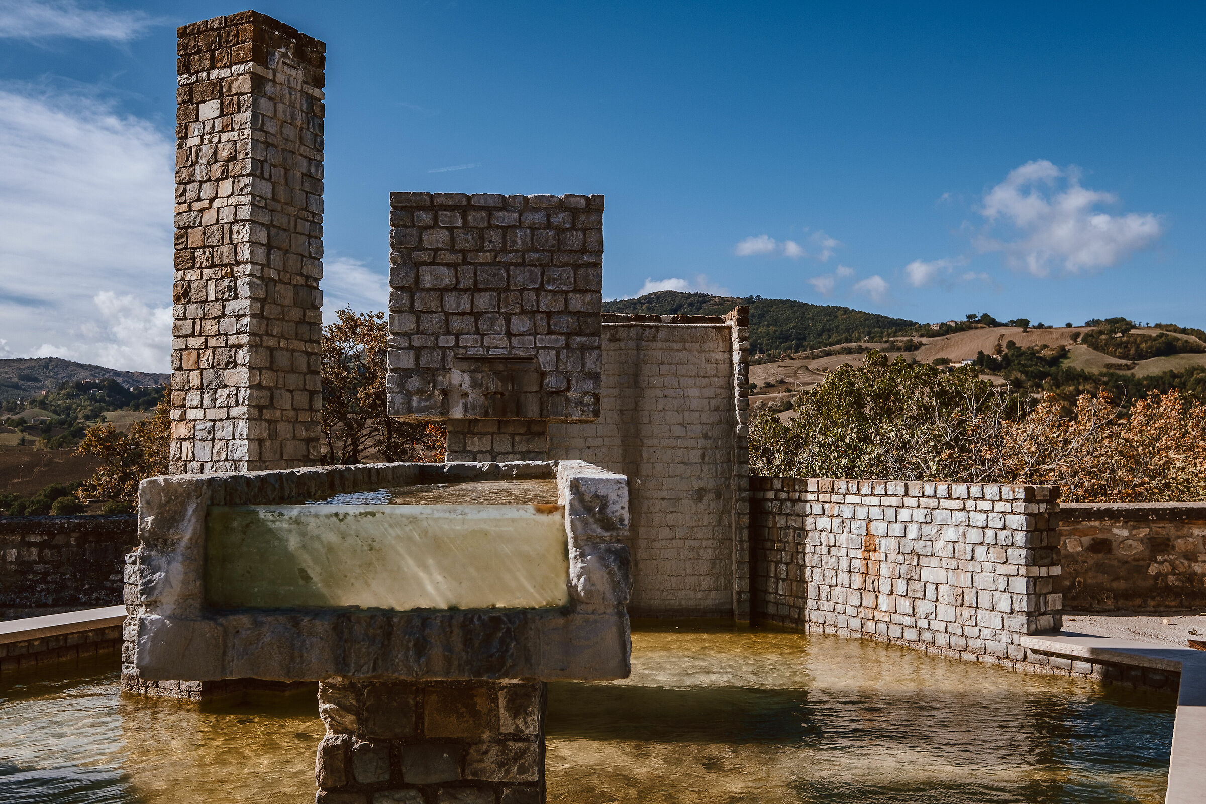 Modern fountain at Frontinus