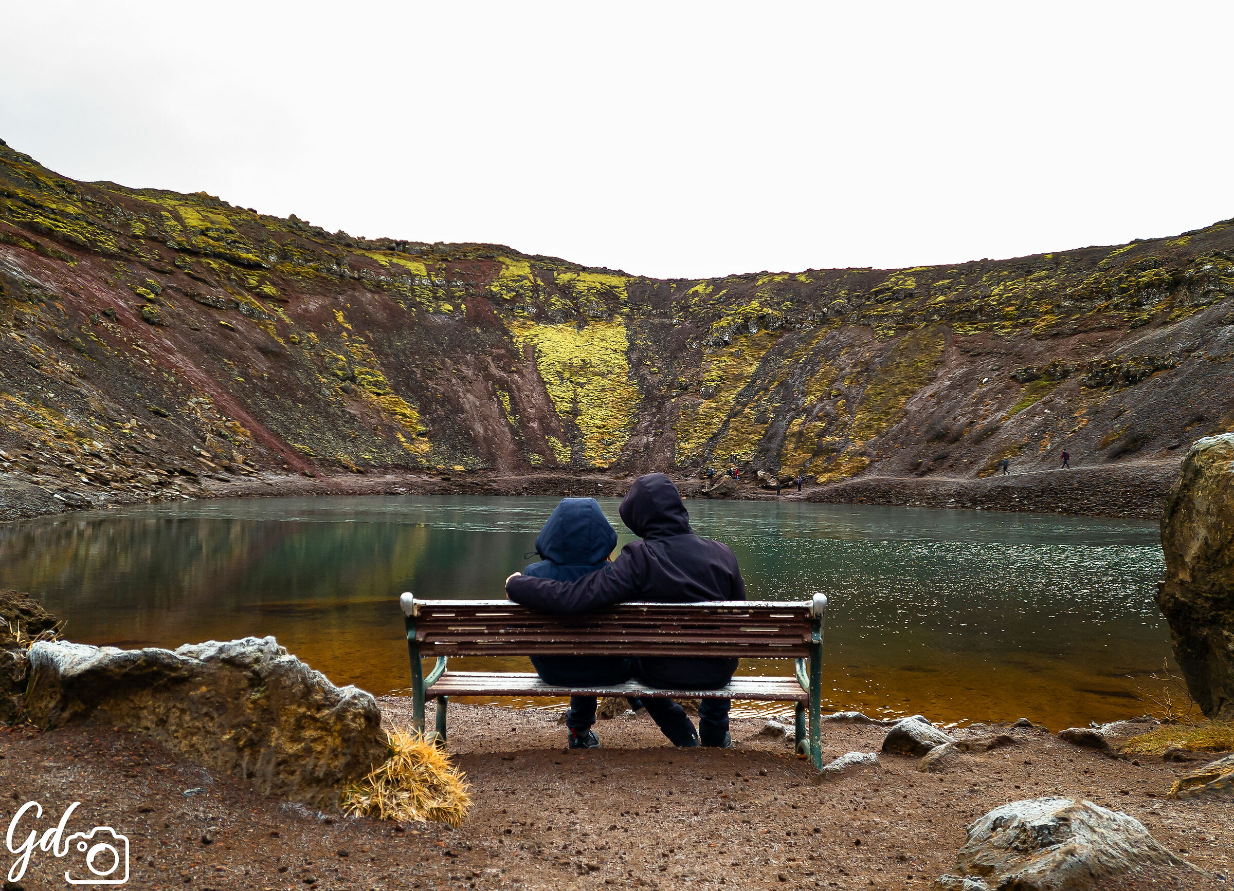 Inside an old colorful crater