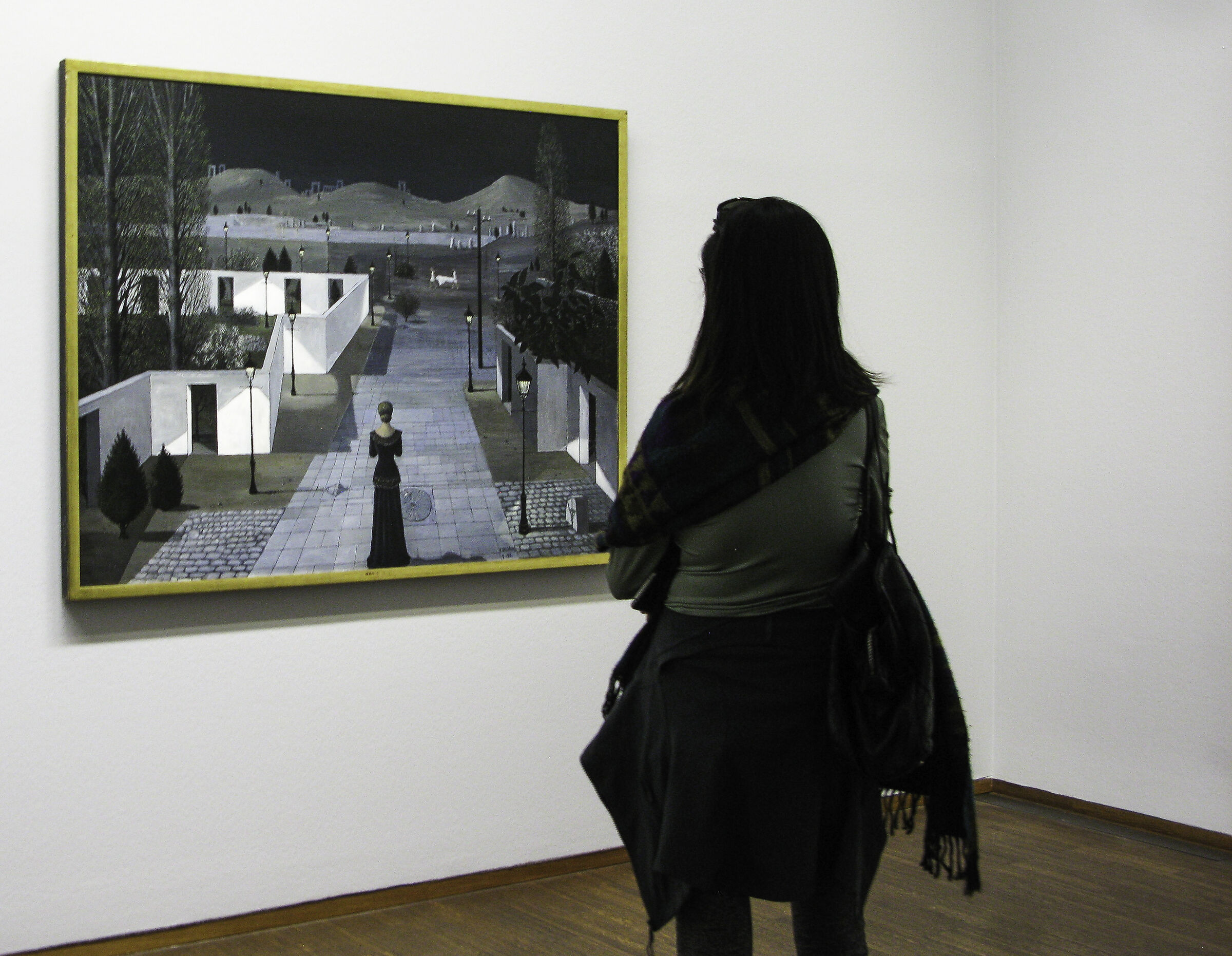 Paolo Delvaux-Paesaggio con lanterne-Surrealismo