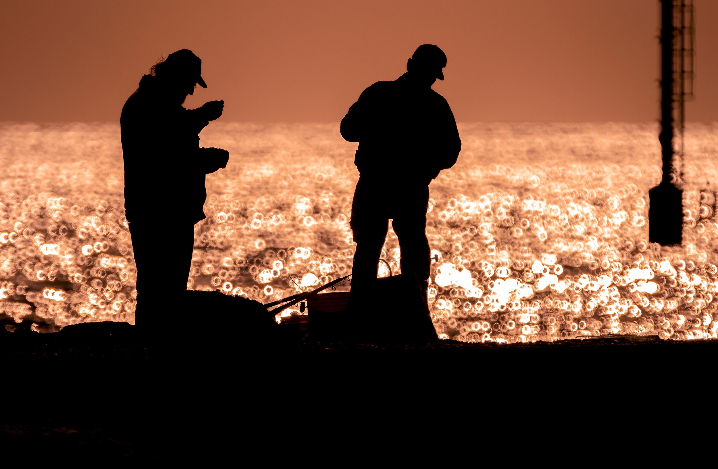 pescatori in silhouette