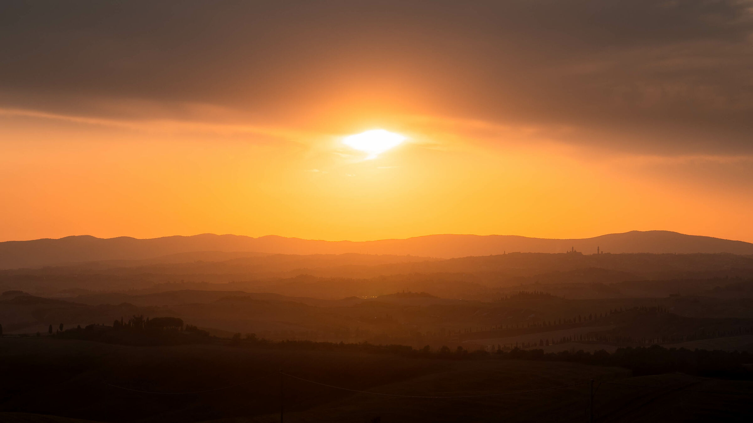 Sunset over the Crete Senesi