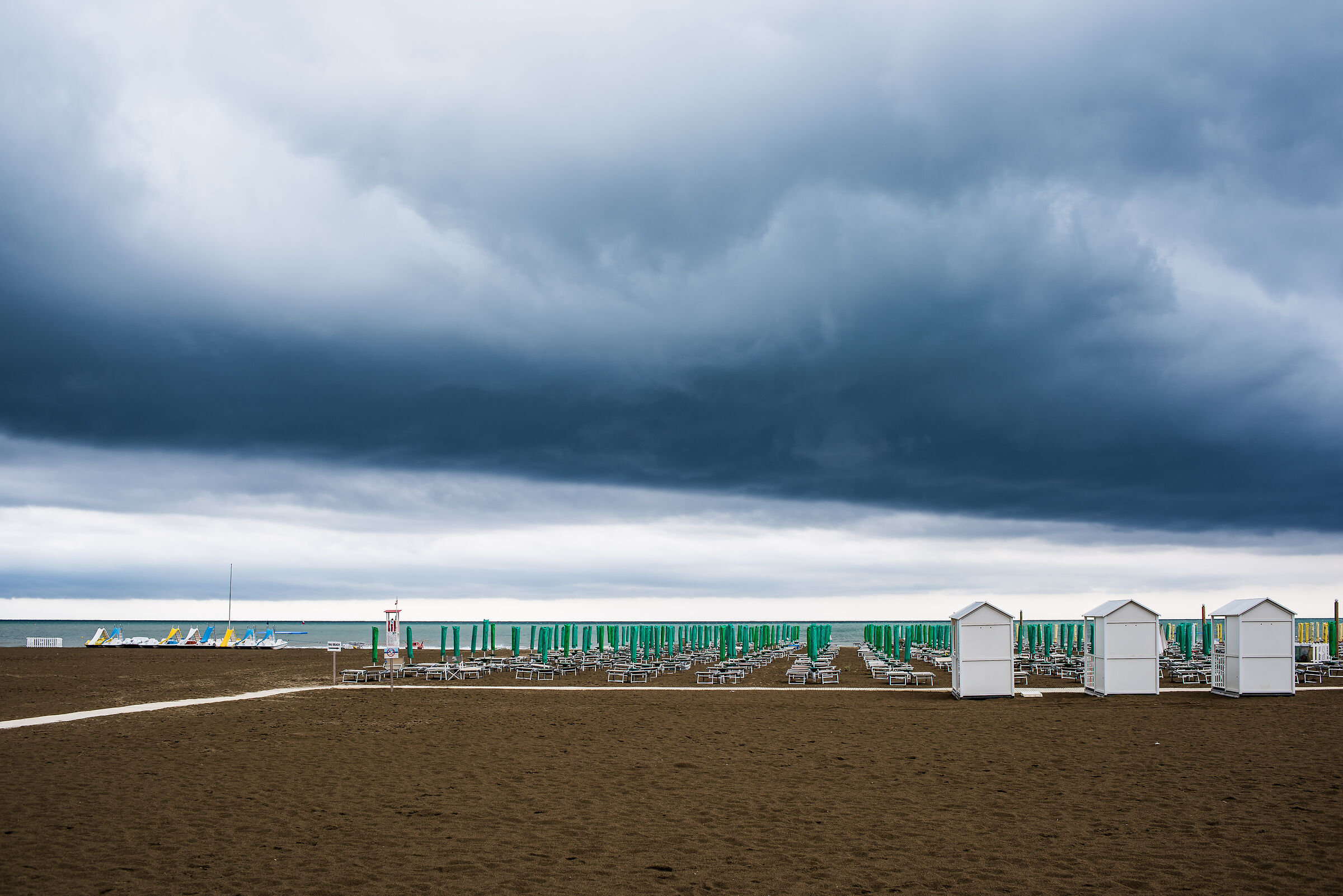 West beach, gale on the huts