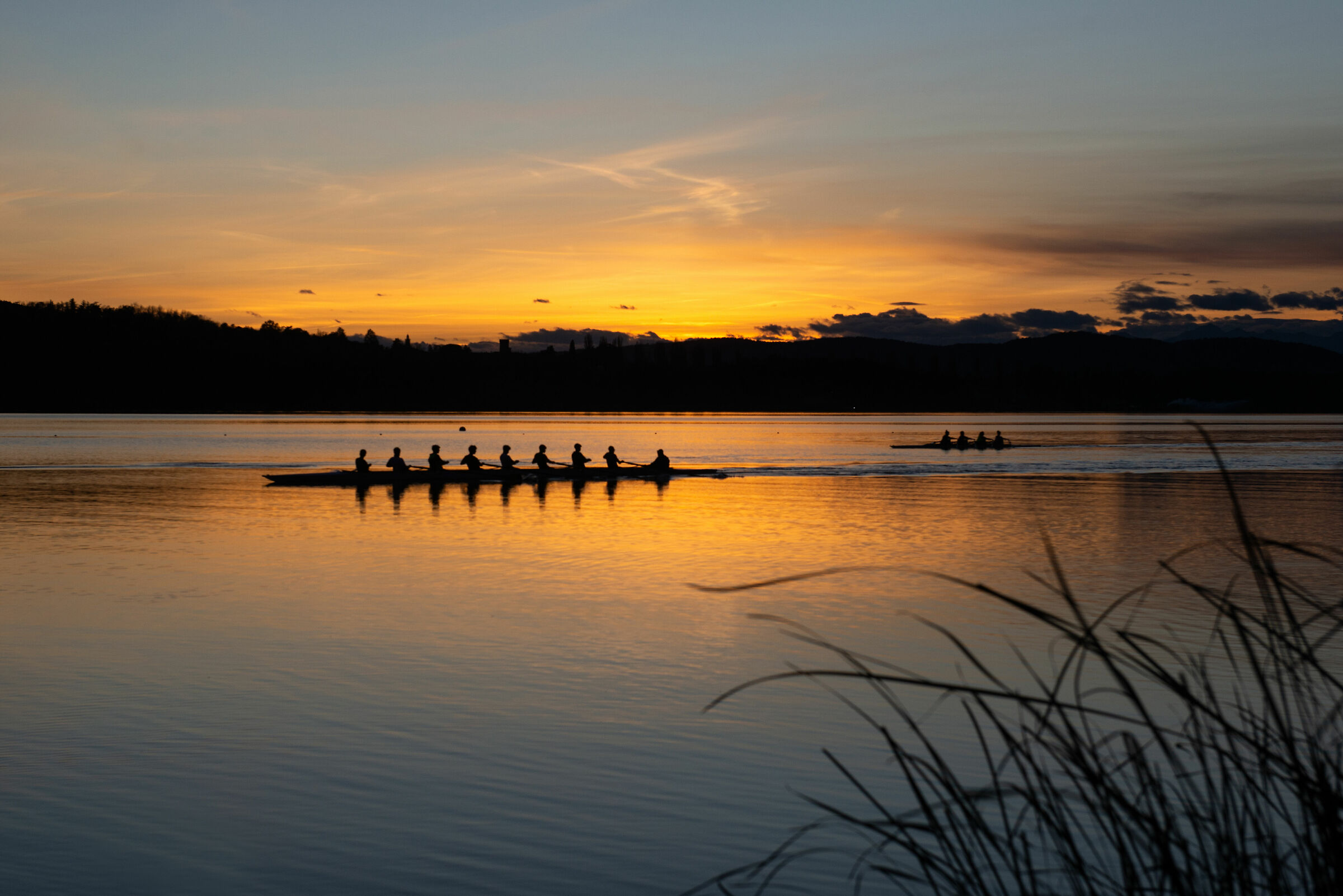 Regatare al tramonto