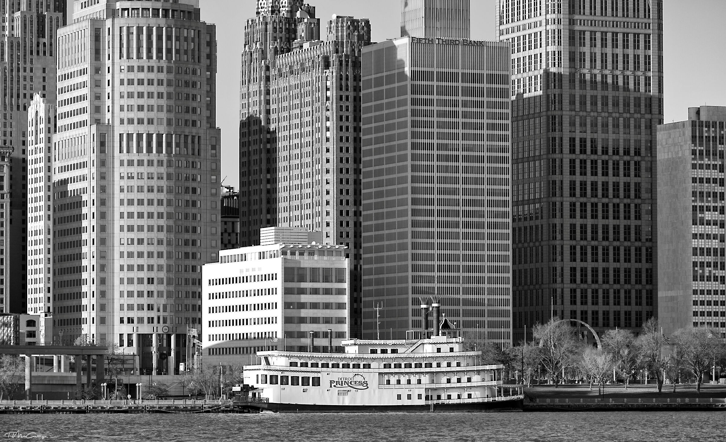 Detroit MI, Stati Uniti Skyline