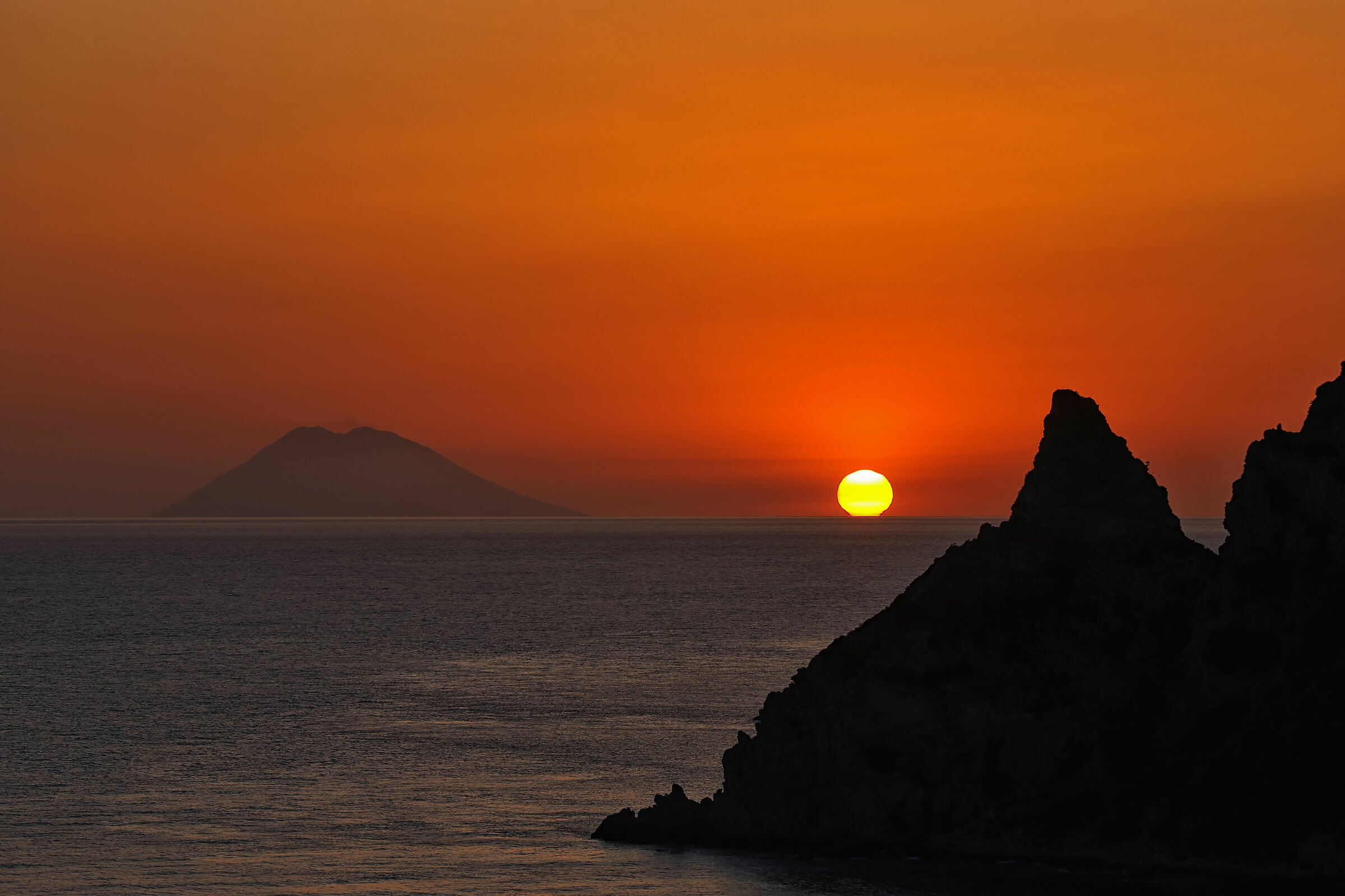 Stromboli and Corno Capo Vaticano