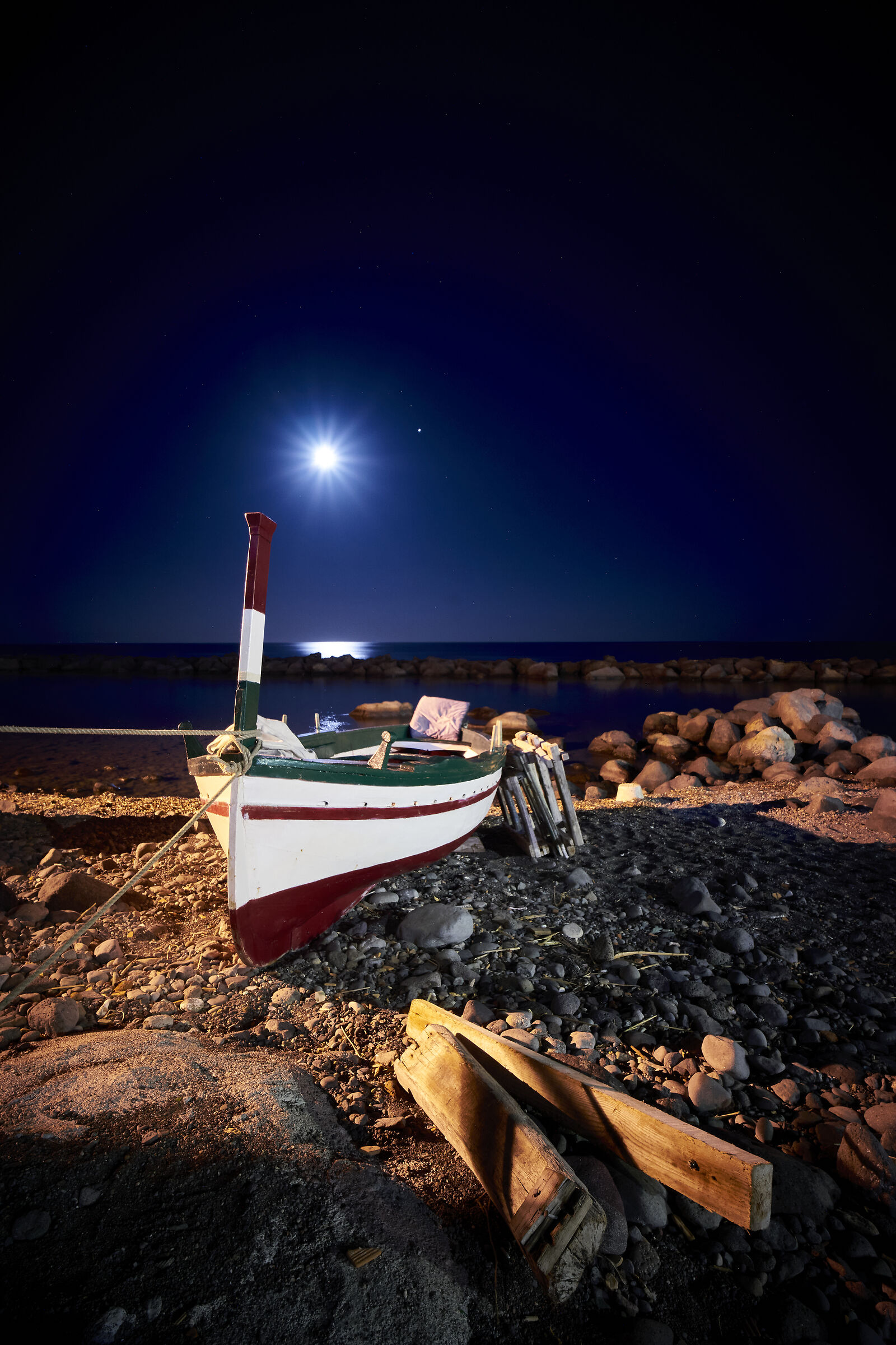 Boat in the moonlight