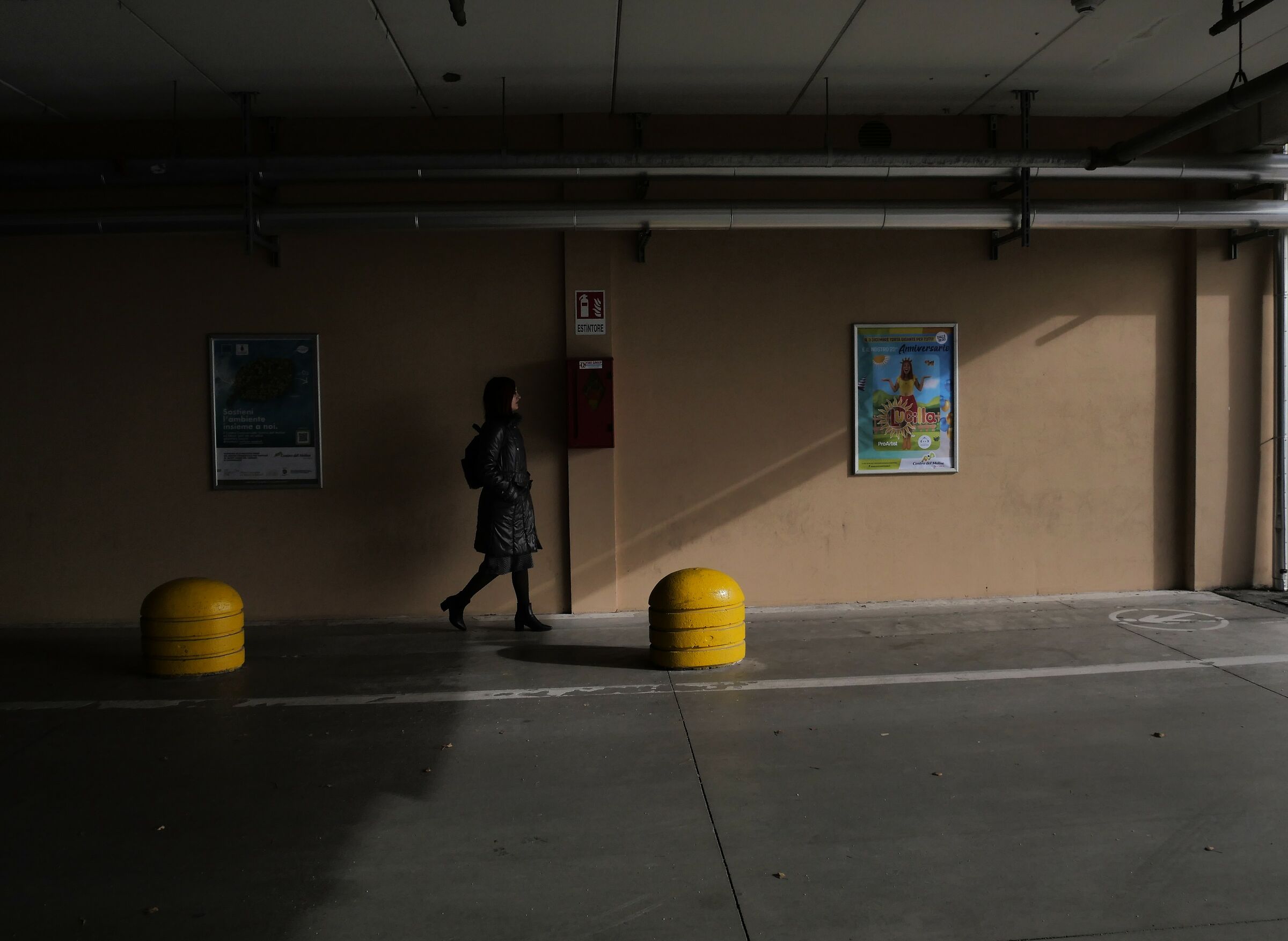In the car park