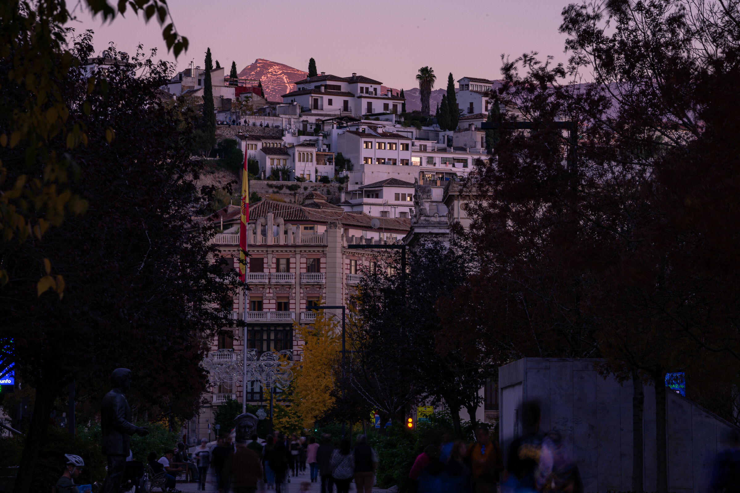 Sunset from Avenida de la Costitución, Granada