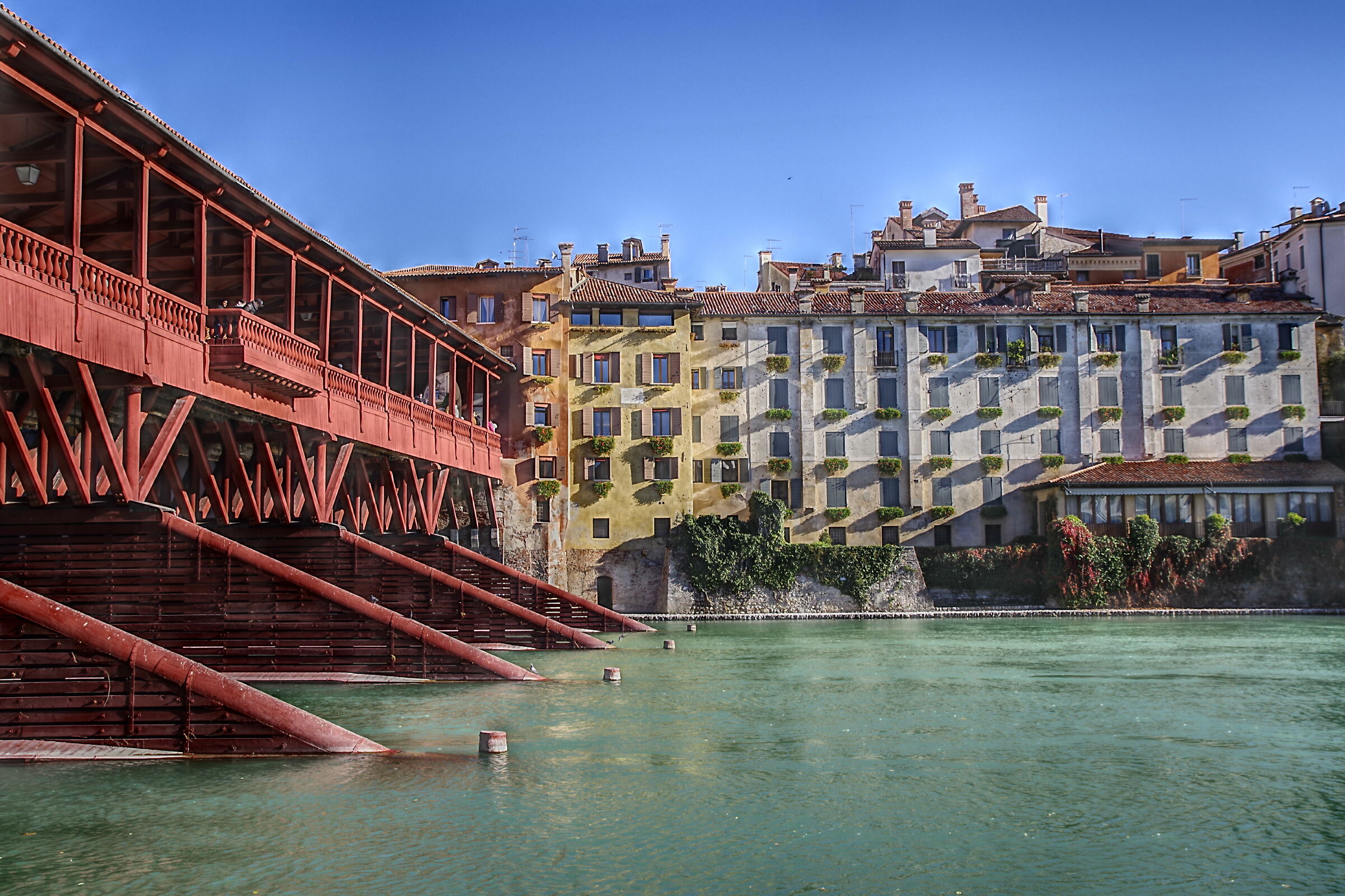 the bridge of Bassano del Grappa over the Brenta