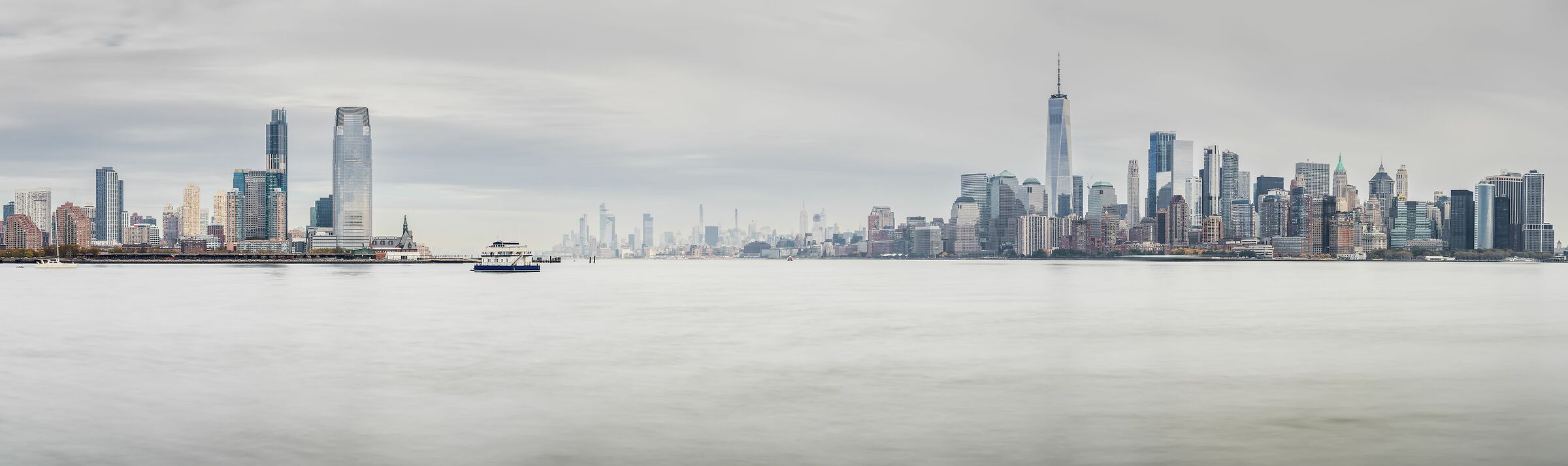 Overview from Ellis Island over New York