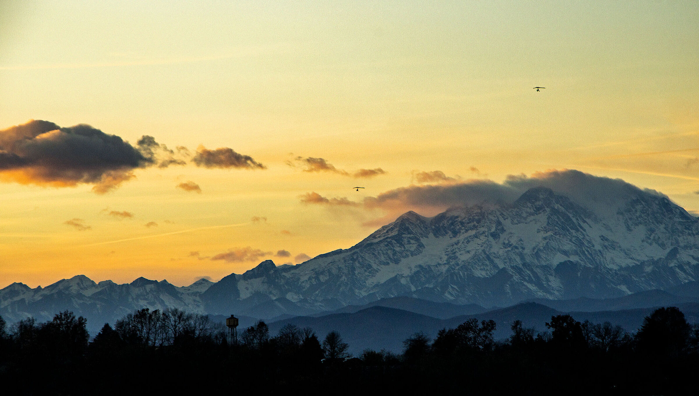 Flying into the sunset