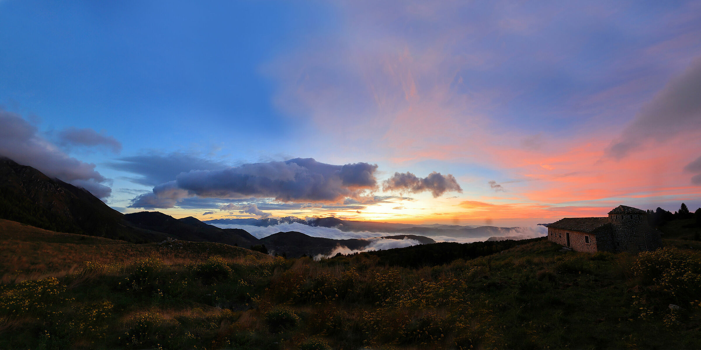 Malga natura, sunrise on Mount Baldo