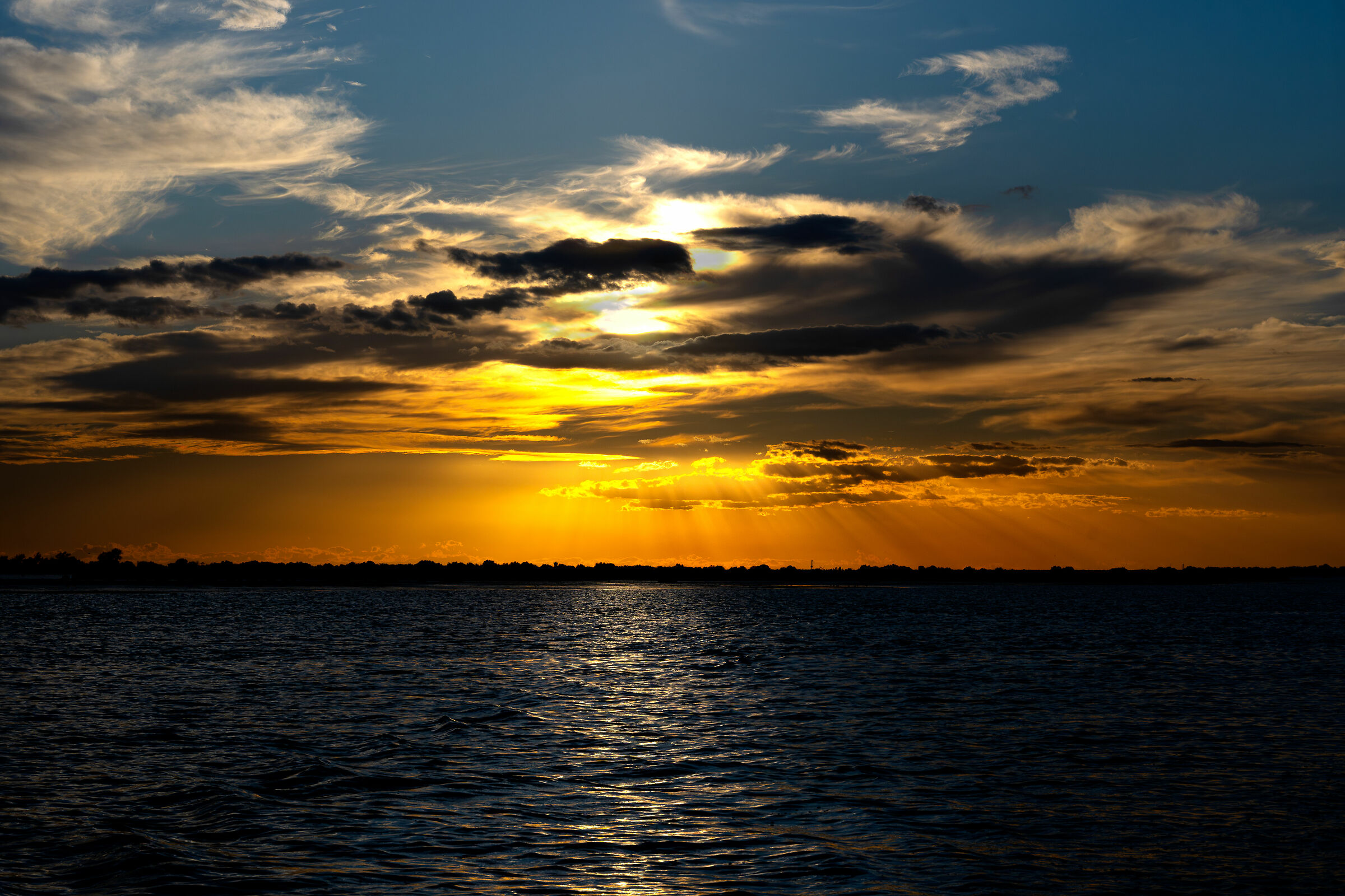 Sunset over the Po Delta