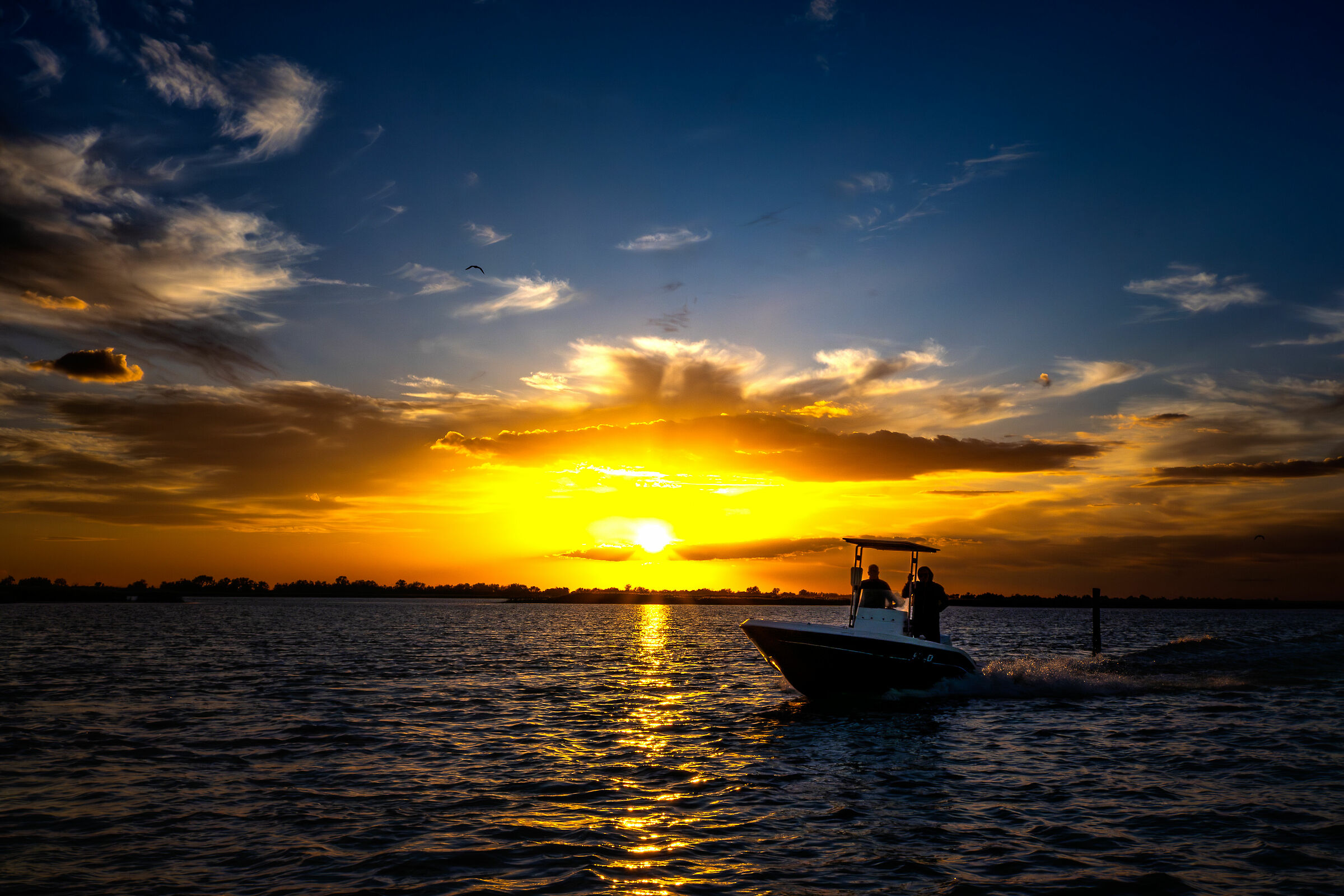 Sunset in the Po Delta
