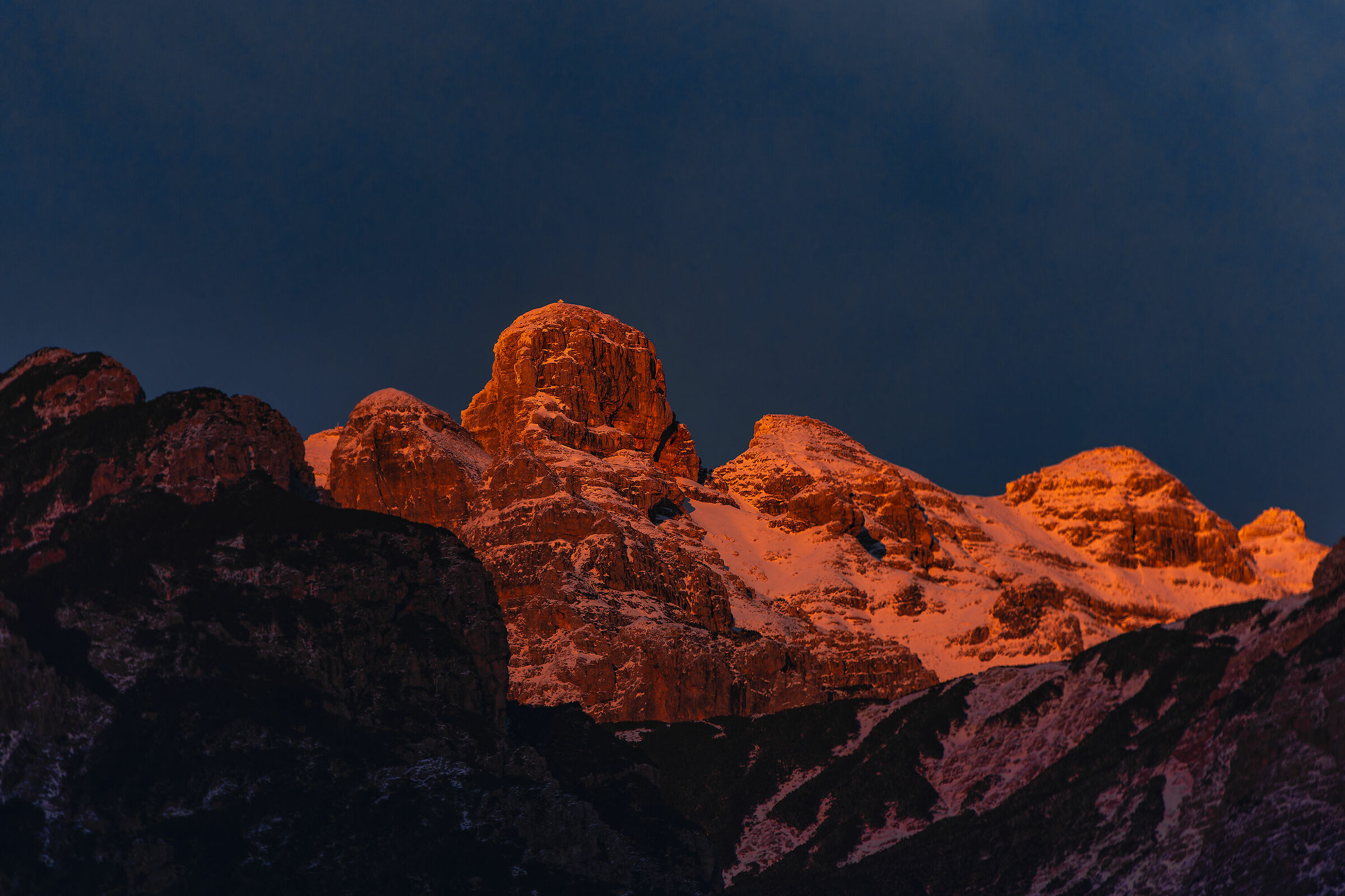 Tramonto sul Zuc dal Bor alpi carniche