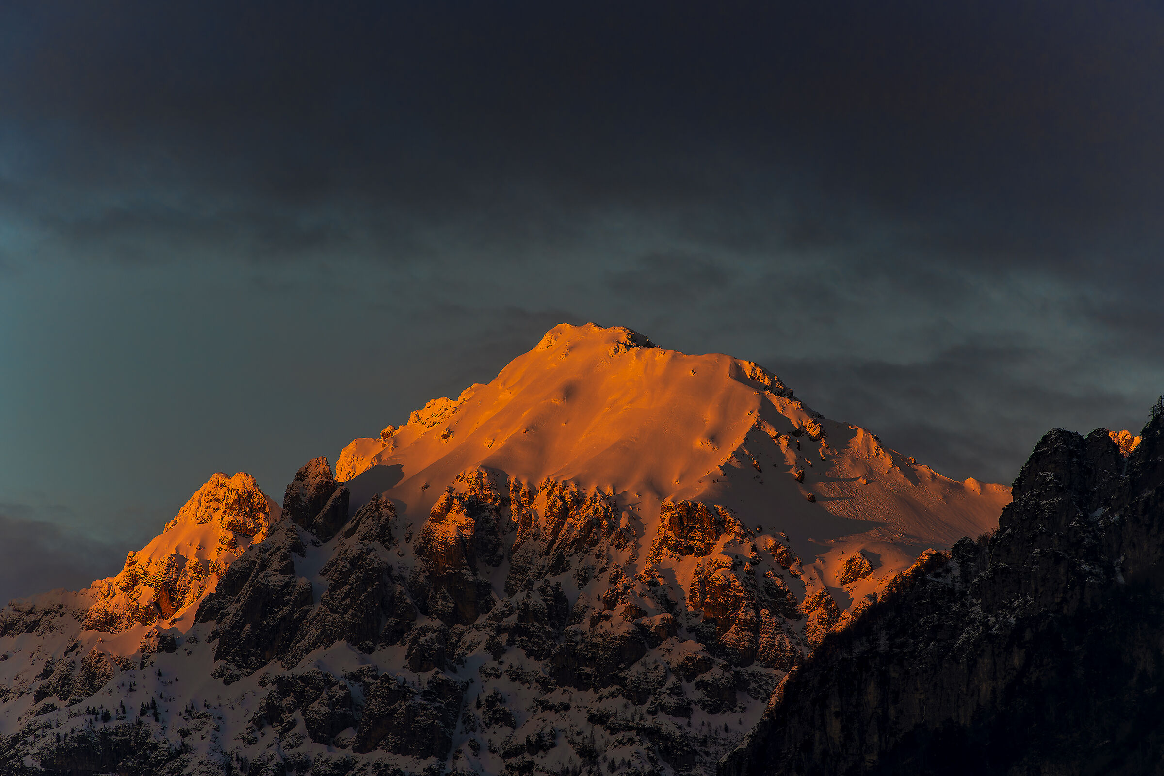 Sunset on Mount Cjavalz Carnic Alps