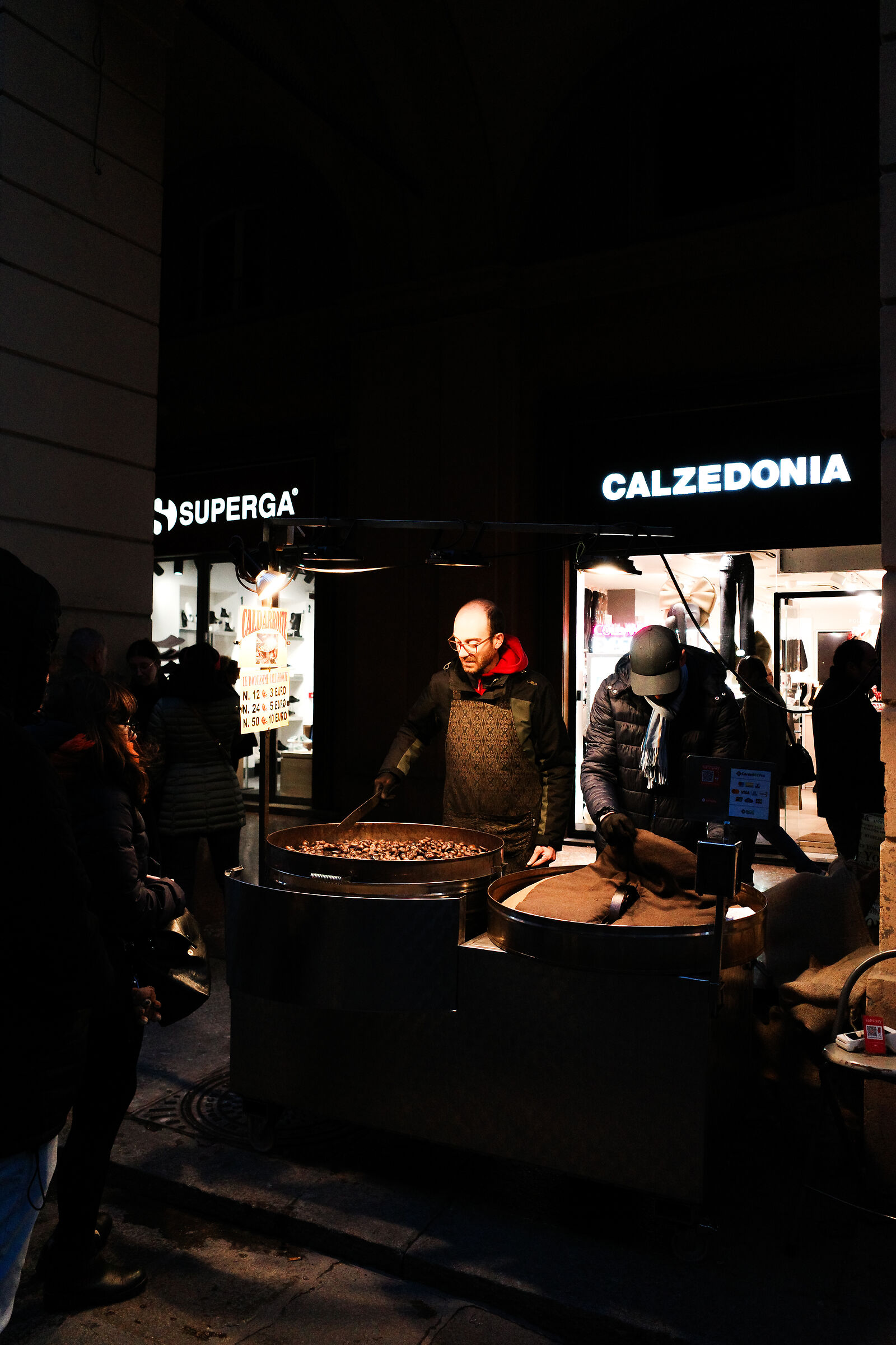 Roasted chestnuts in Bologna