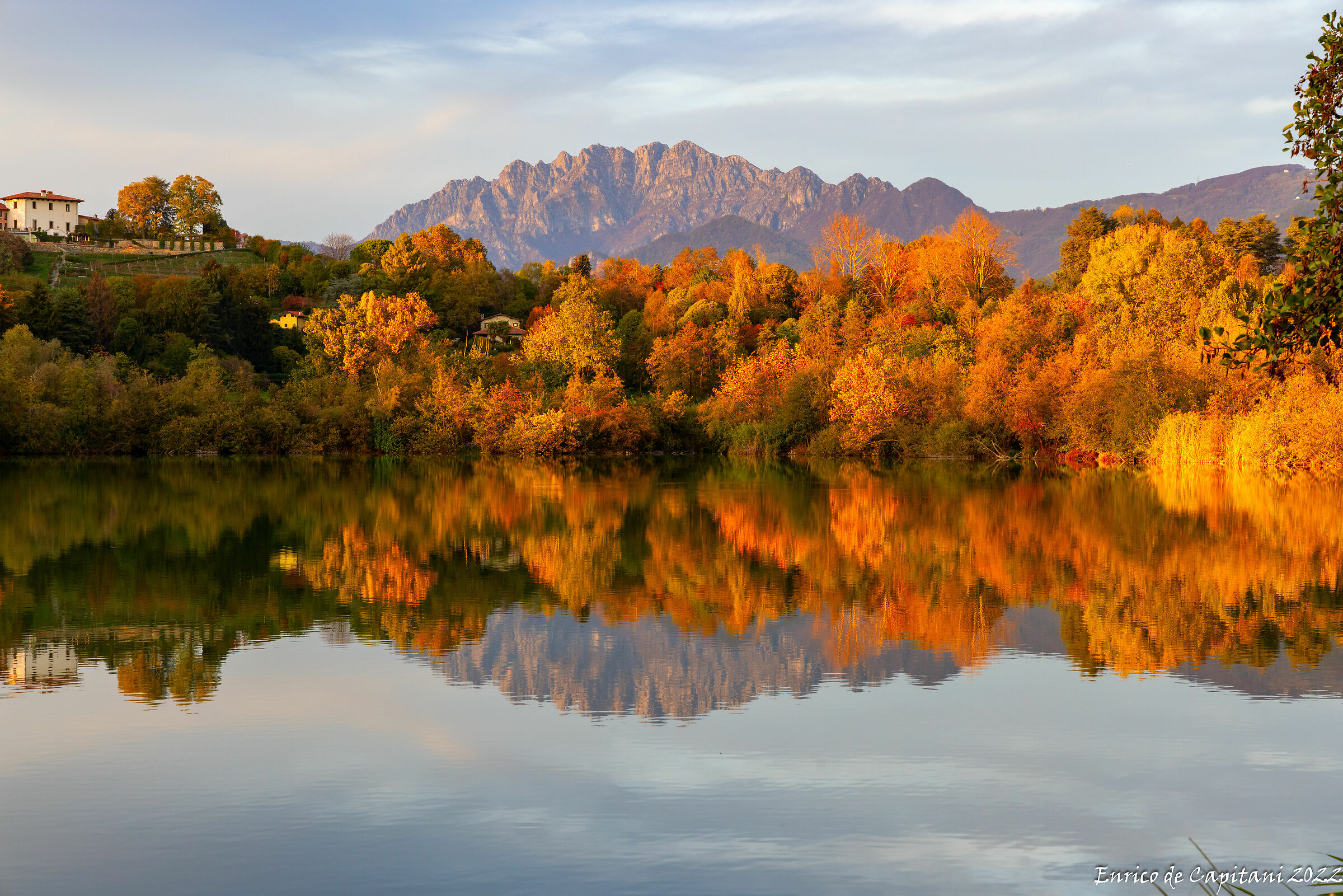Tramonto d'autunno sul Lago di Sartirana