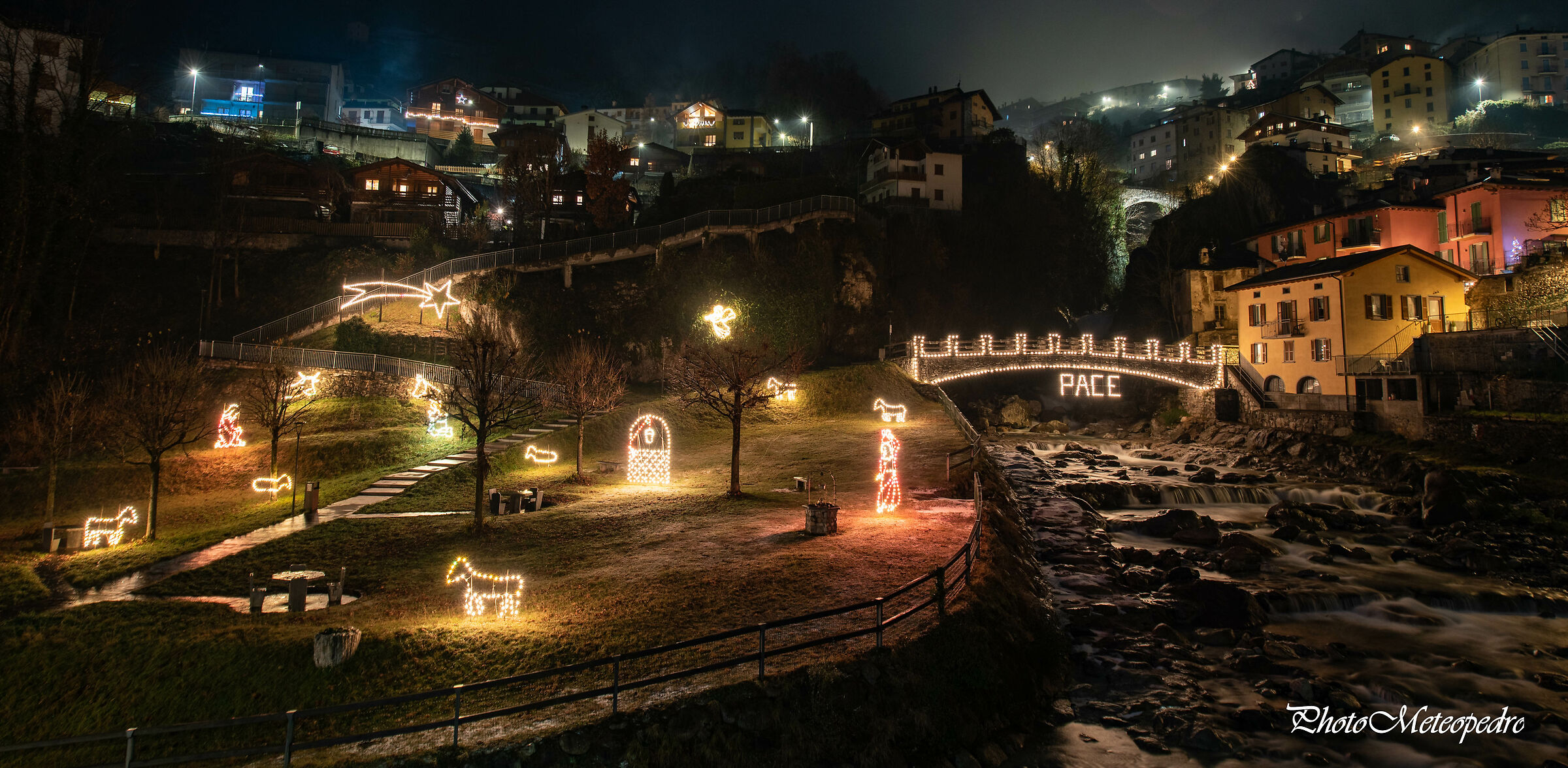 Illuminated nativity scene