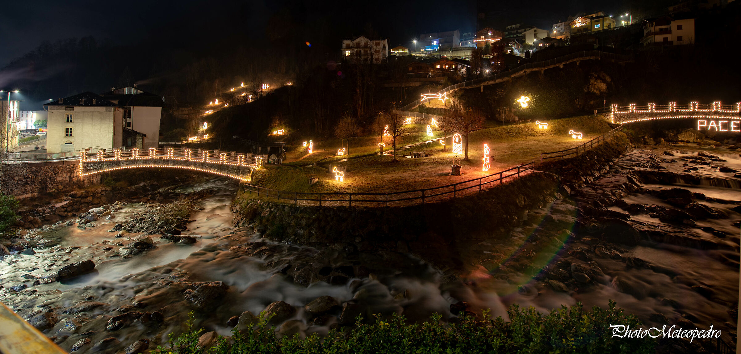 Illuminated nativity scene