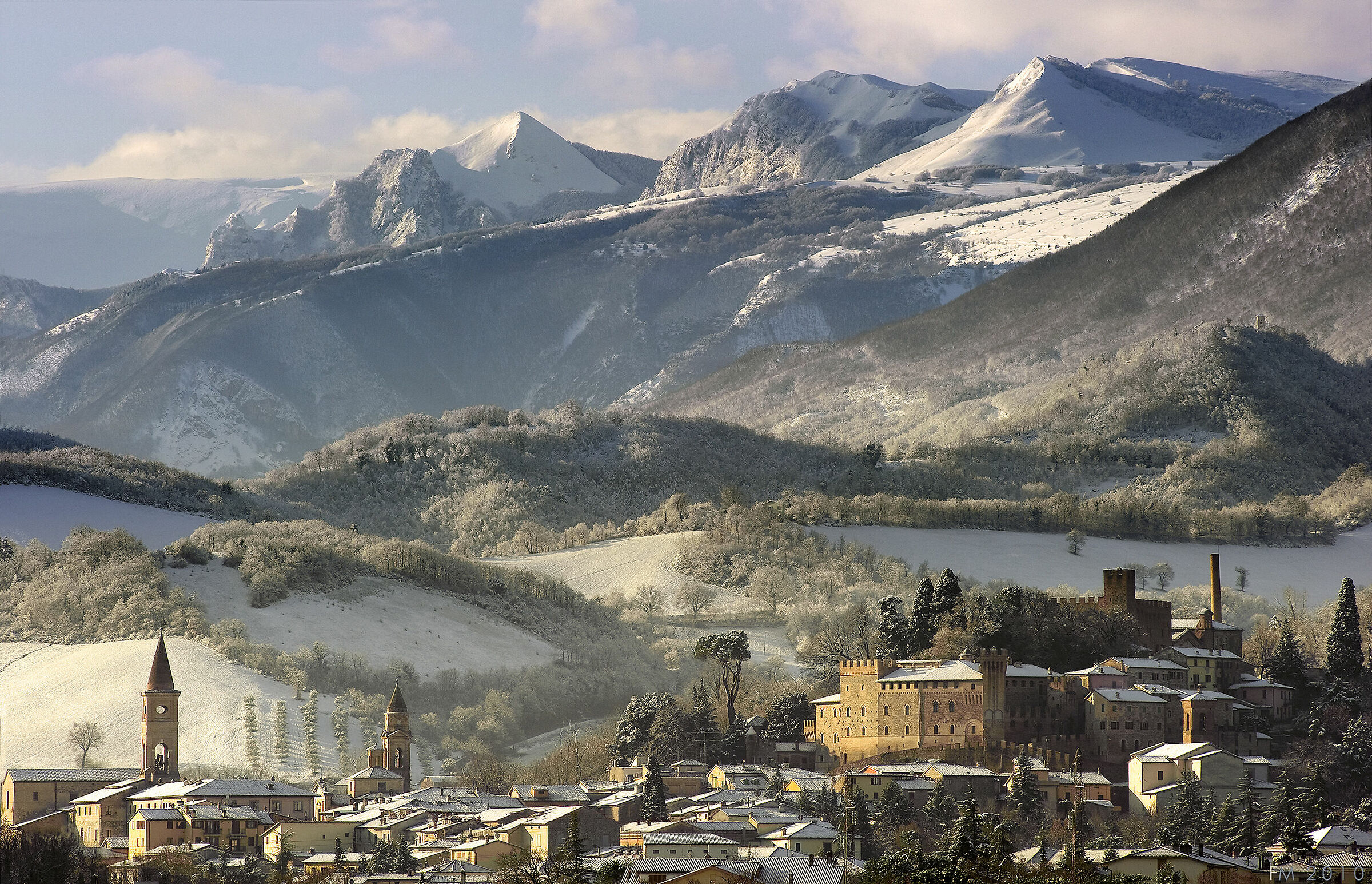 Snowfall on the Sibillini Mountains