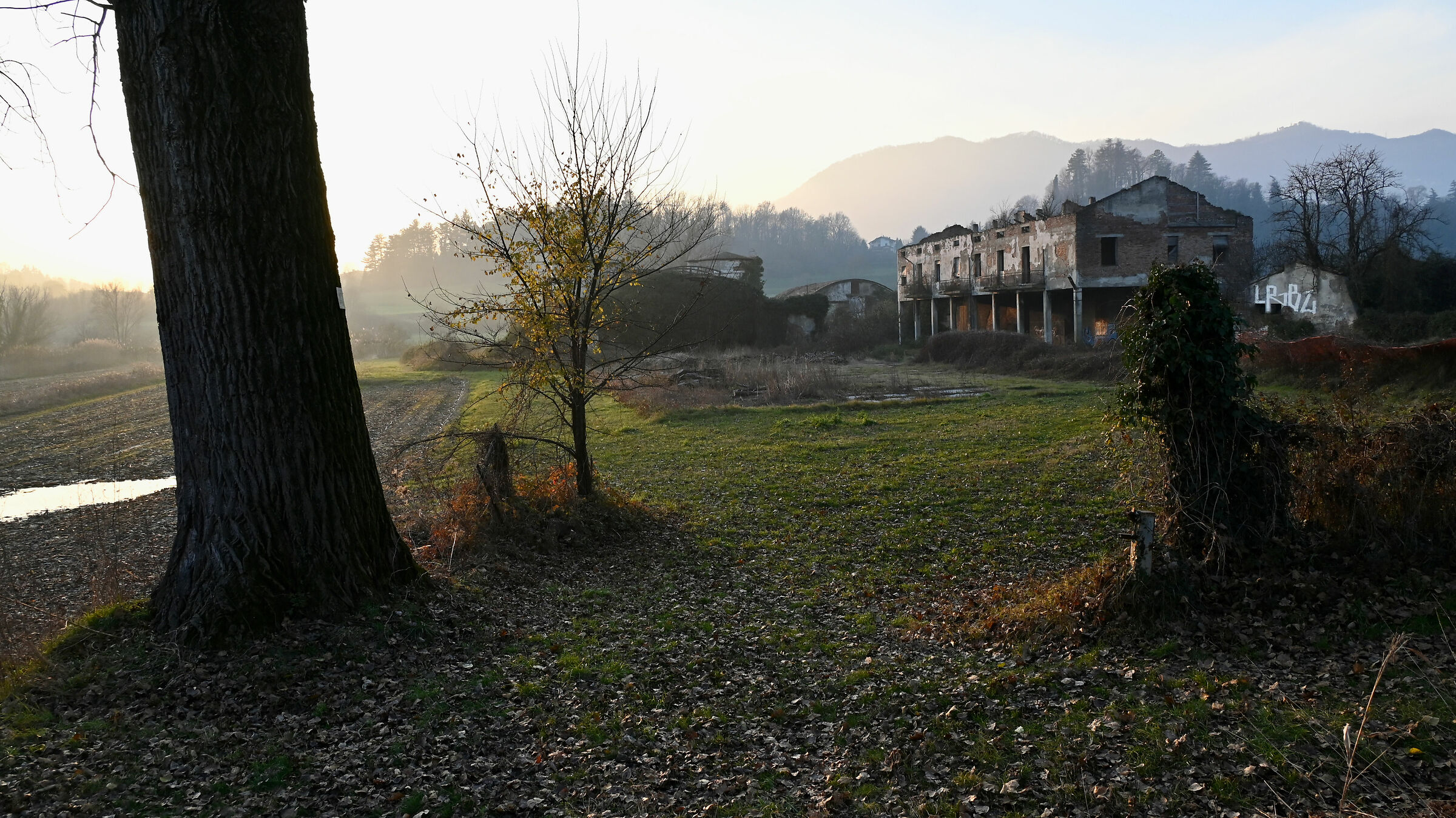 Casolare diroccato lungo l'Adda