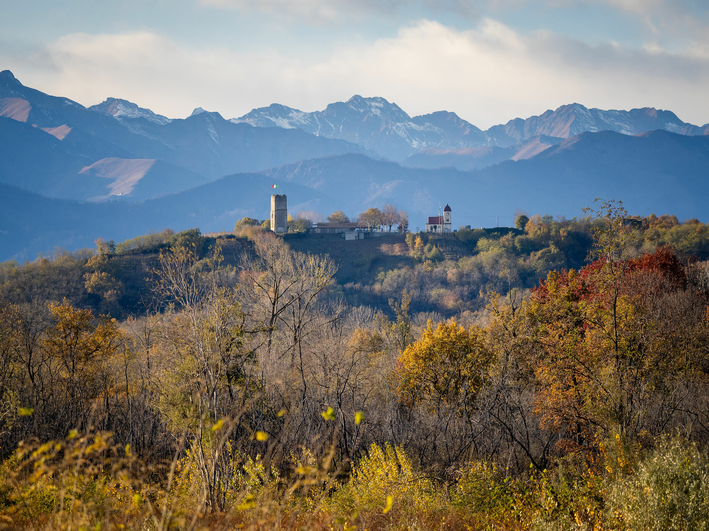 The tower of Gattinara, seen from the Sesia