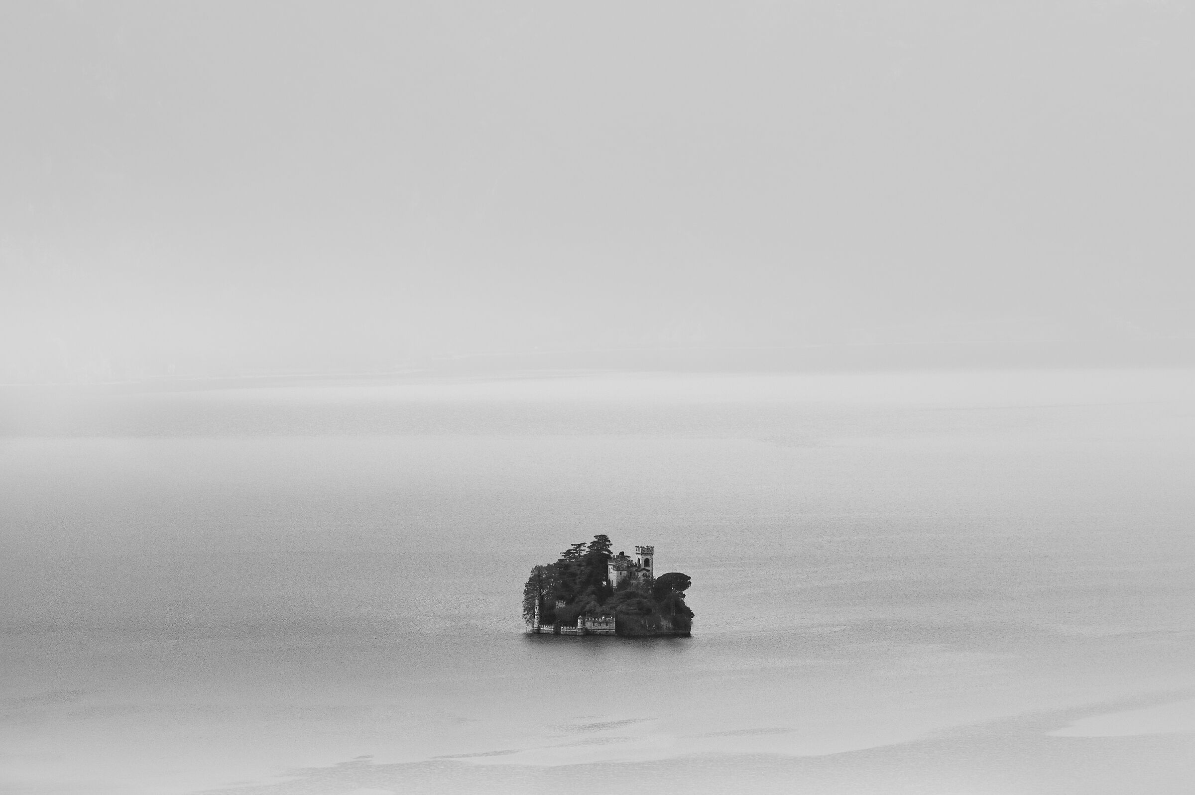 Iseo Lake - Isola di Loreto in black and white