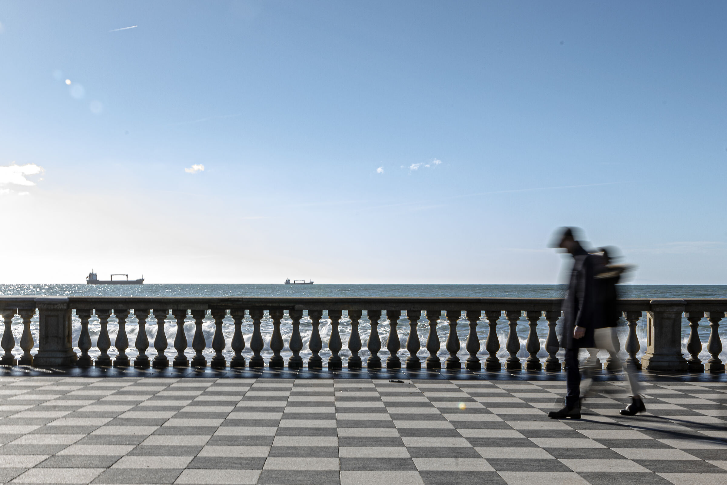 Walking on the terrace