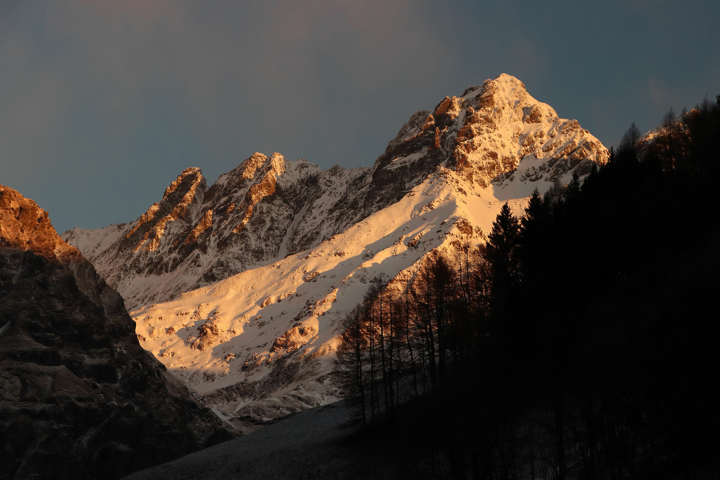 i pendii del Coca all'alba