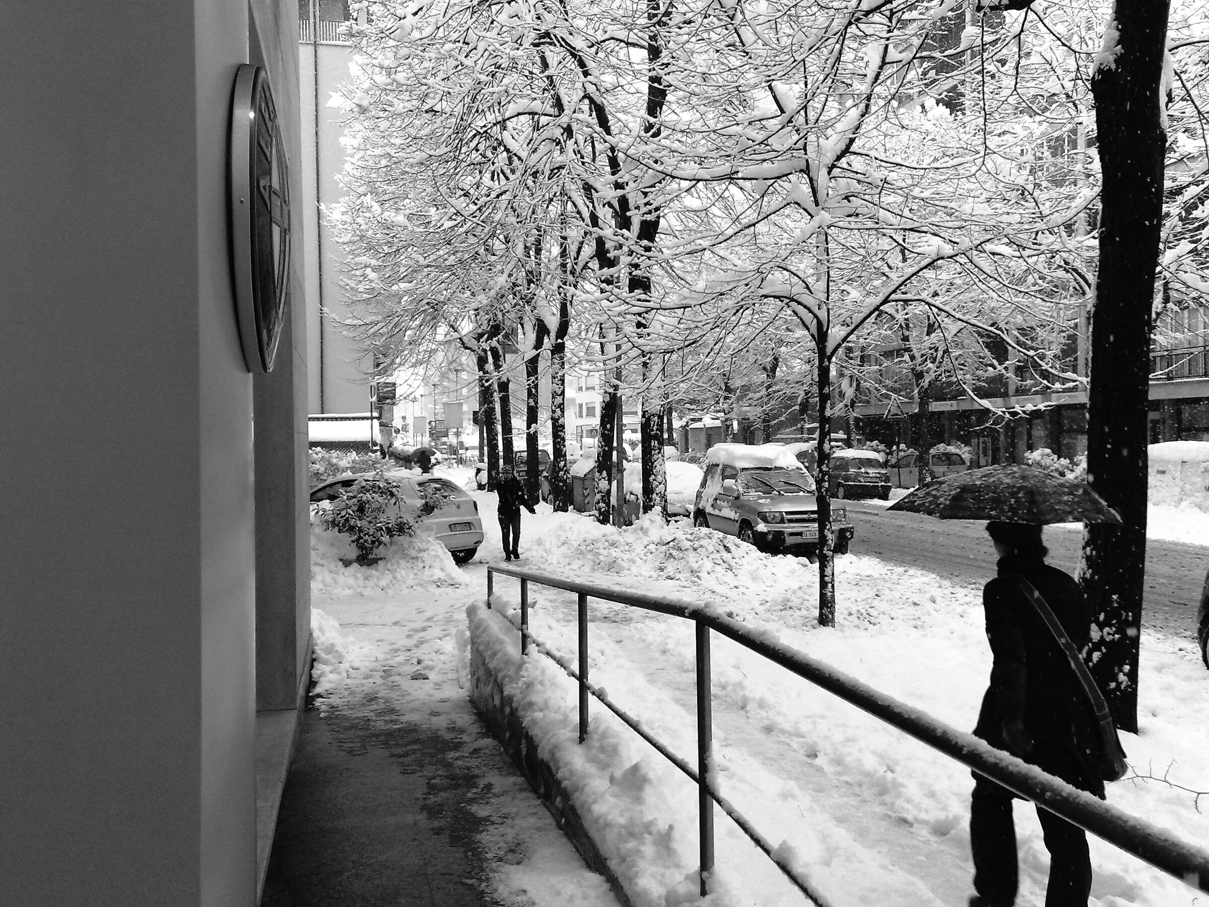 Snowfall in Pavia in January 2009