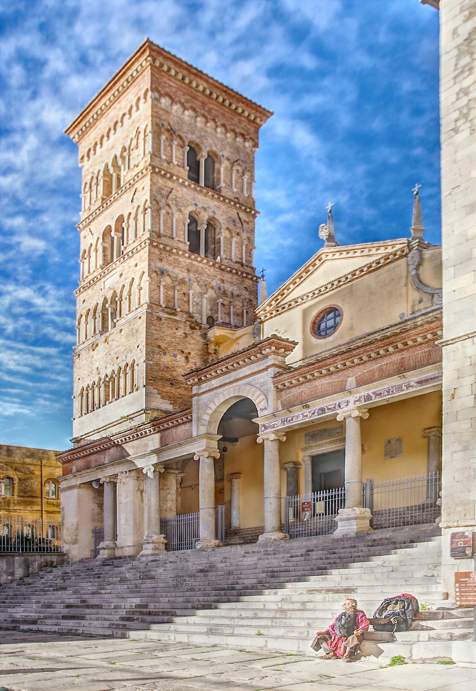 Terracina. Bell tower of the cathedral